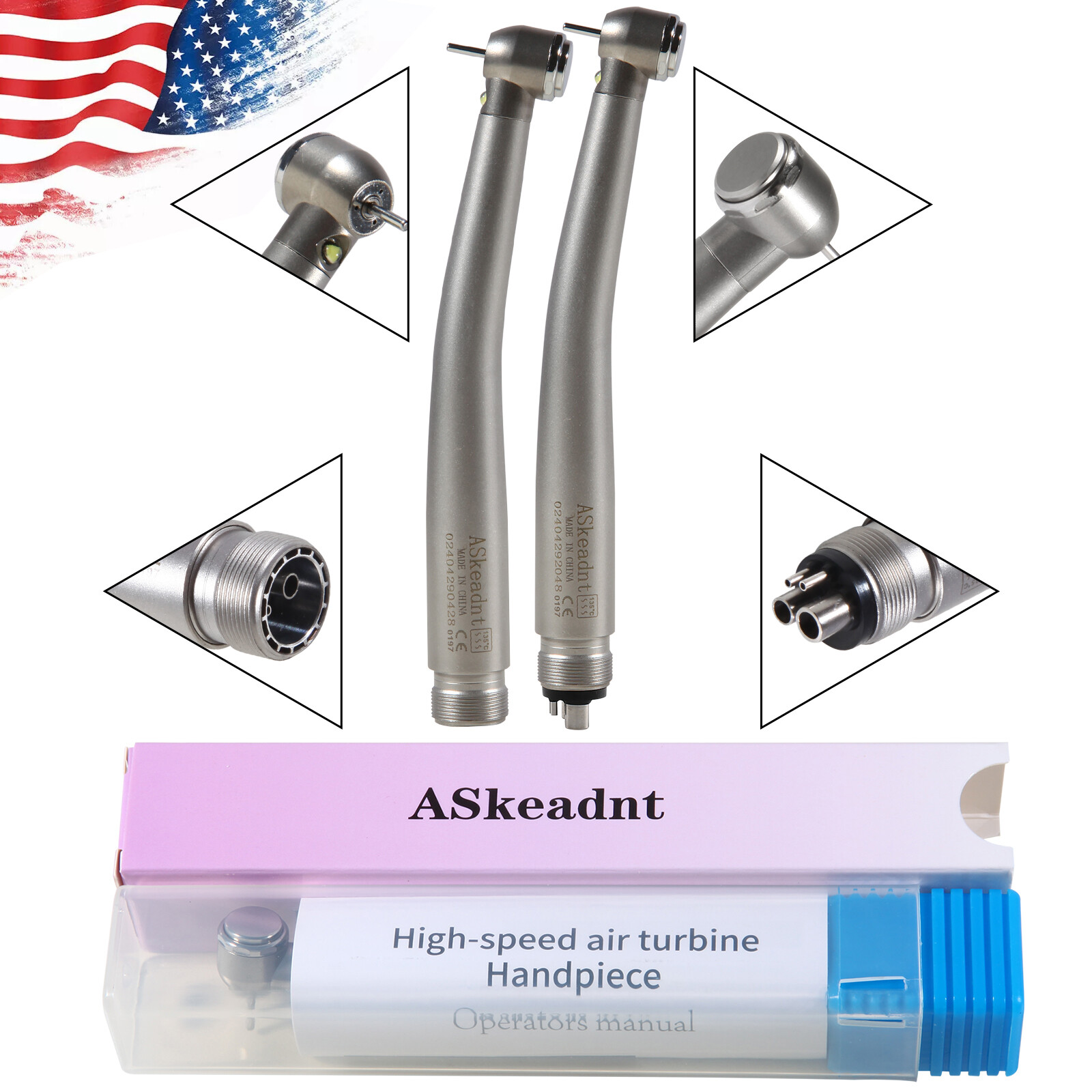 NSK Style Dental Fiber Optic LED E-generator high speed handpiece 2 Hole 4 Hole