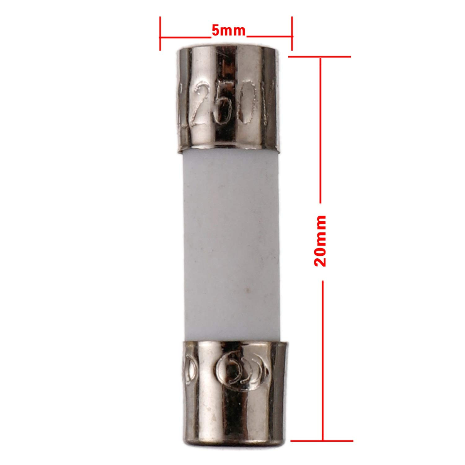 F6.3AL250V 5X20Mm 6.3A 250V Fast-Blow Ceramic Fuses 6.3 Amp 250 Volt