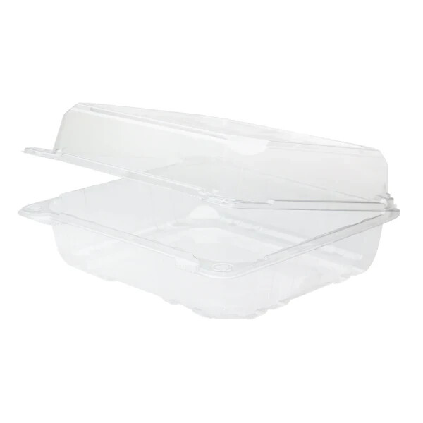 Karat 8”x8” PET Plastic Hinged Containers – 250 ct, FP-HC88PET-1C