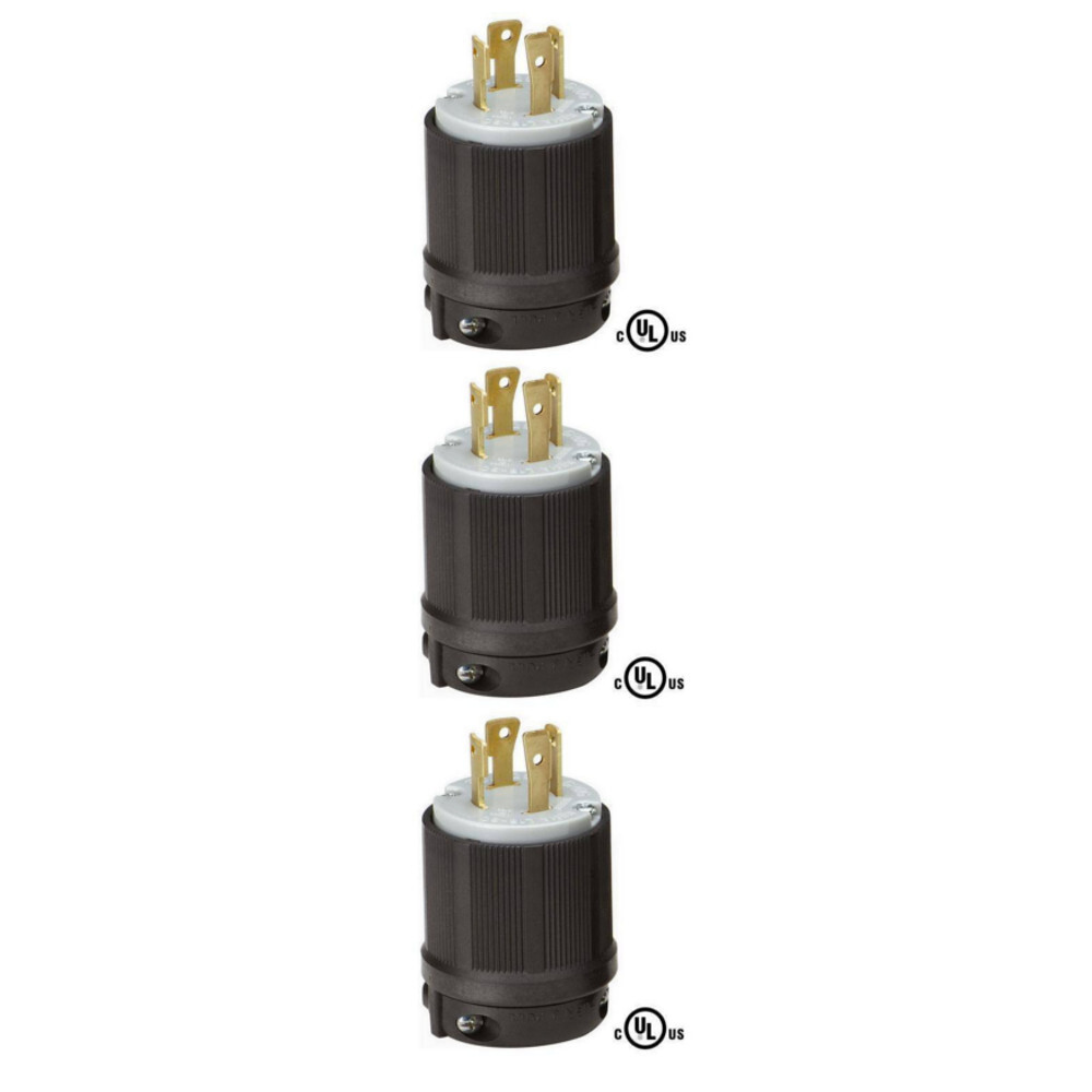 OCSParts L15-30P Locking Plug, Rated for 30 Amp, 250 VAC, cUL Listed (Pack of 3)