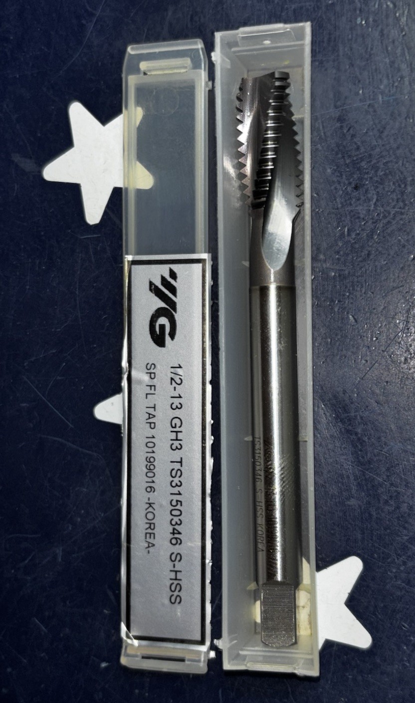 1/2-13 Spiral Flute SP FL Tap GH3 S-HSS TS3150346 10199016 1/2” -13 YG-1 1 Tap