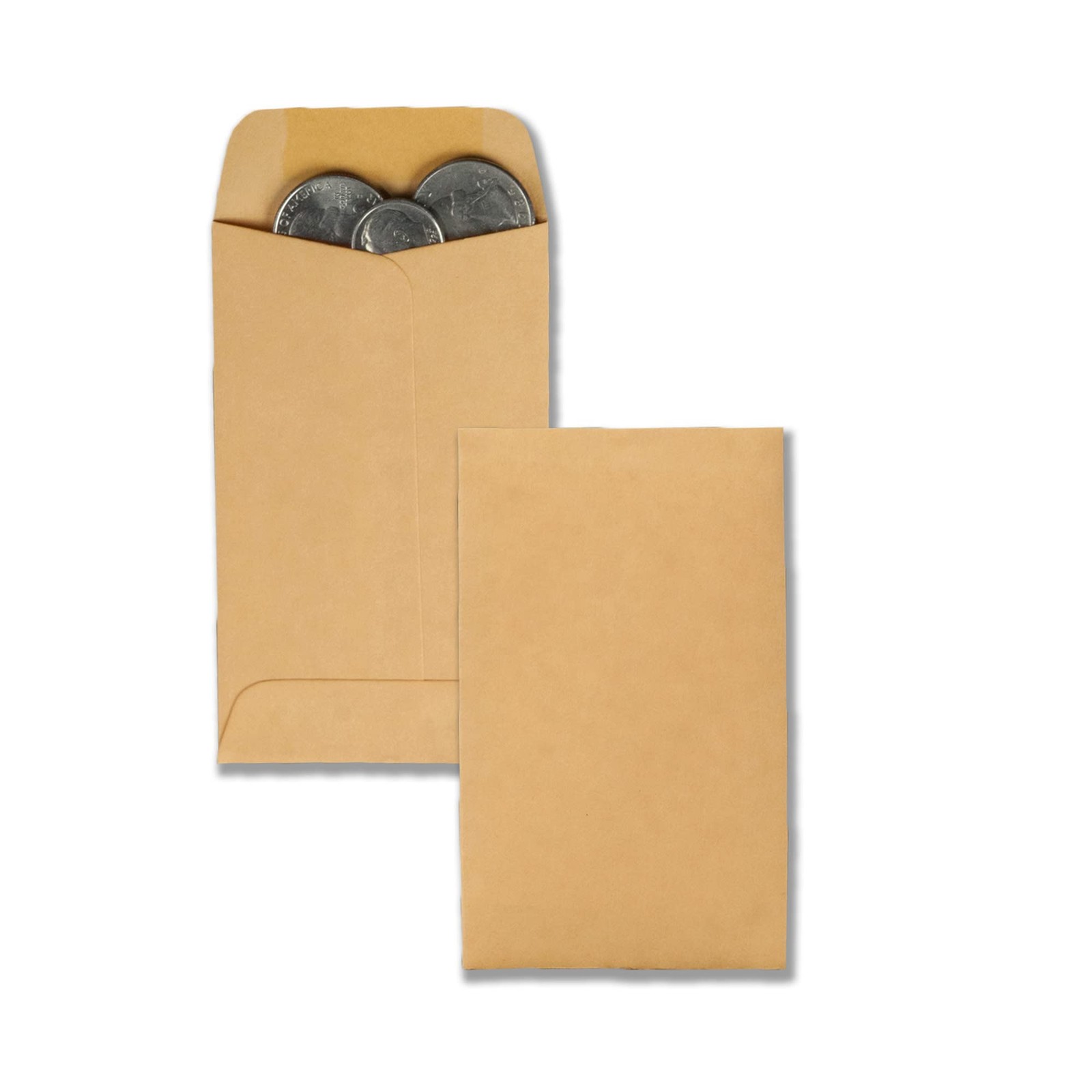 Quality Park, #7 Coin and Small Parts Envelopes, Gummed, Brown Kraft, 3.5×6.5,