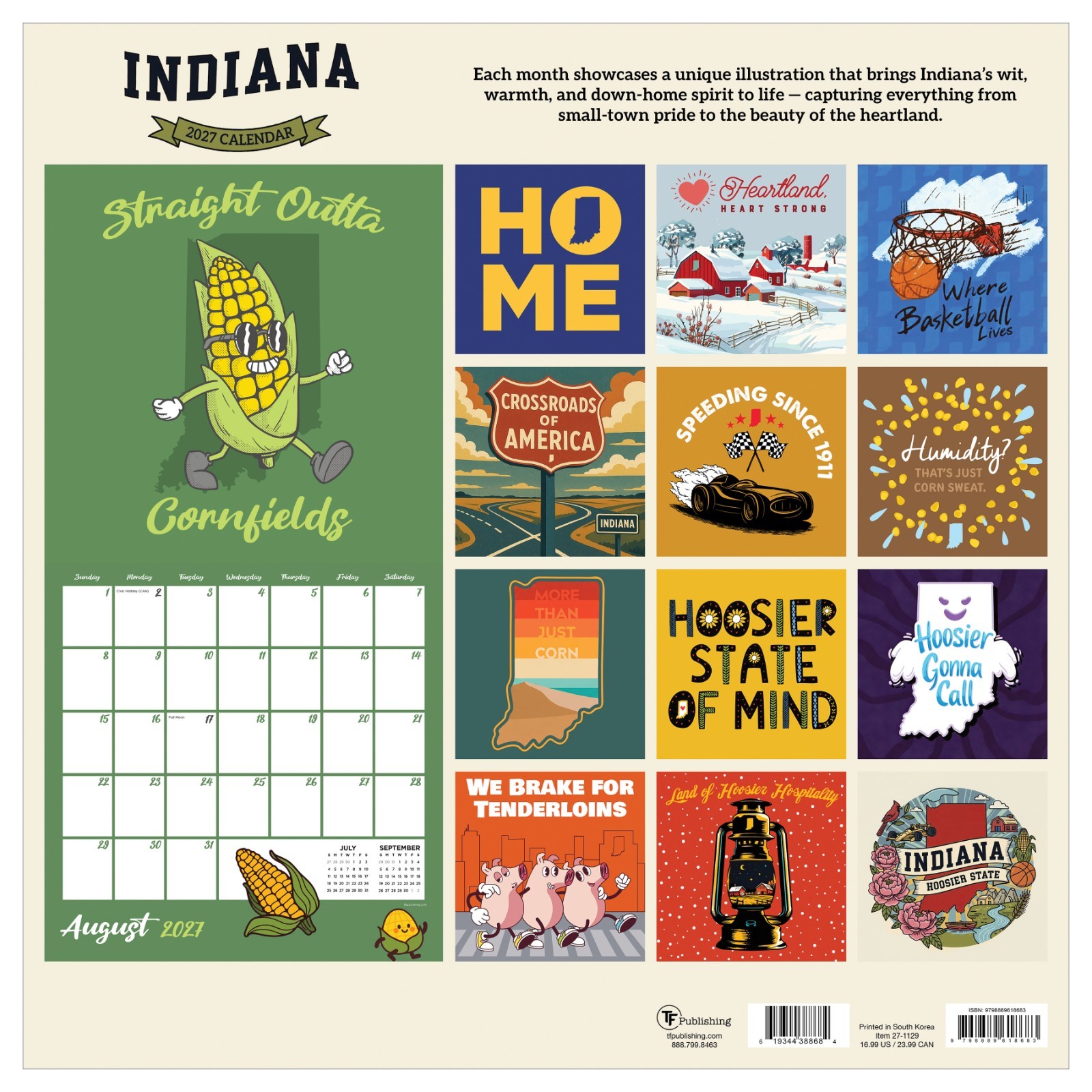 2027 Home: Indiana Wall Calendar