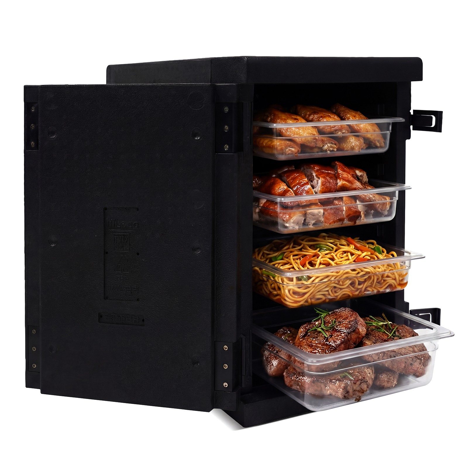 4Pcs Insulated Food Pan Carrier,Lightweight Front Loading Food Warmer Cooler