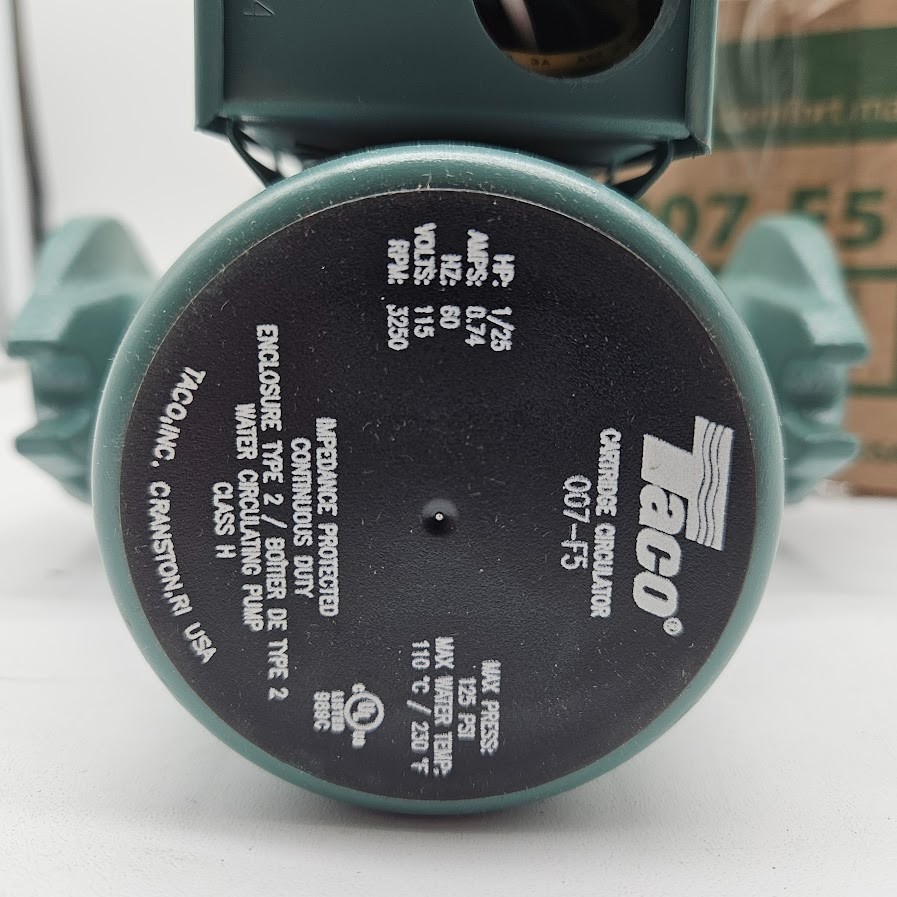 Taco 007-F5 1/25 Hp 115V 1-Phase Connection Hydronic Circulating Pump For Parts