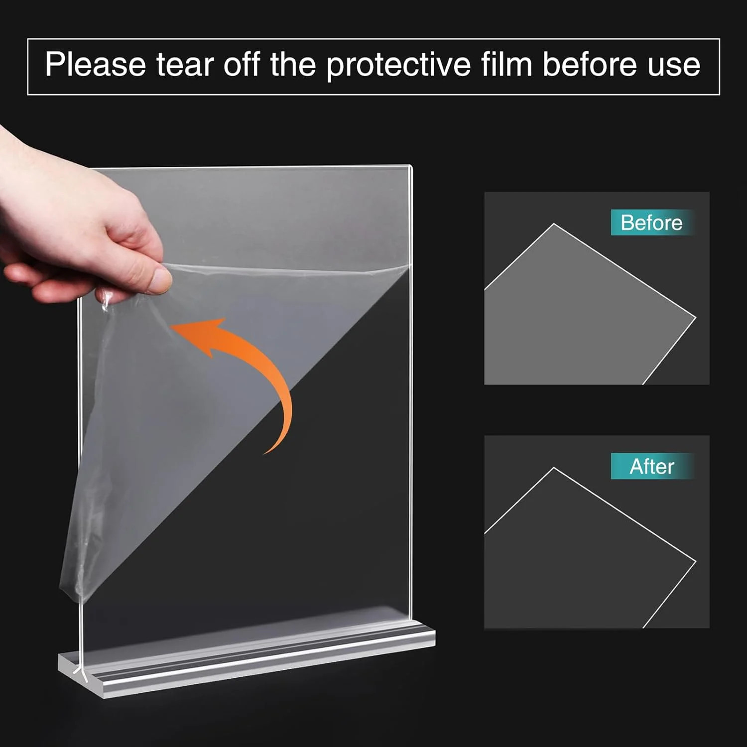 Acrylic Sign Holder 8.5 x 11, Double Sided Sign Holder Stand, Plastic 6 Pack