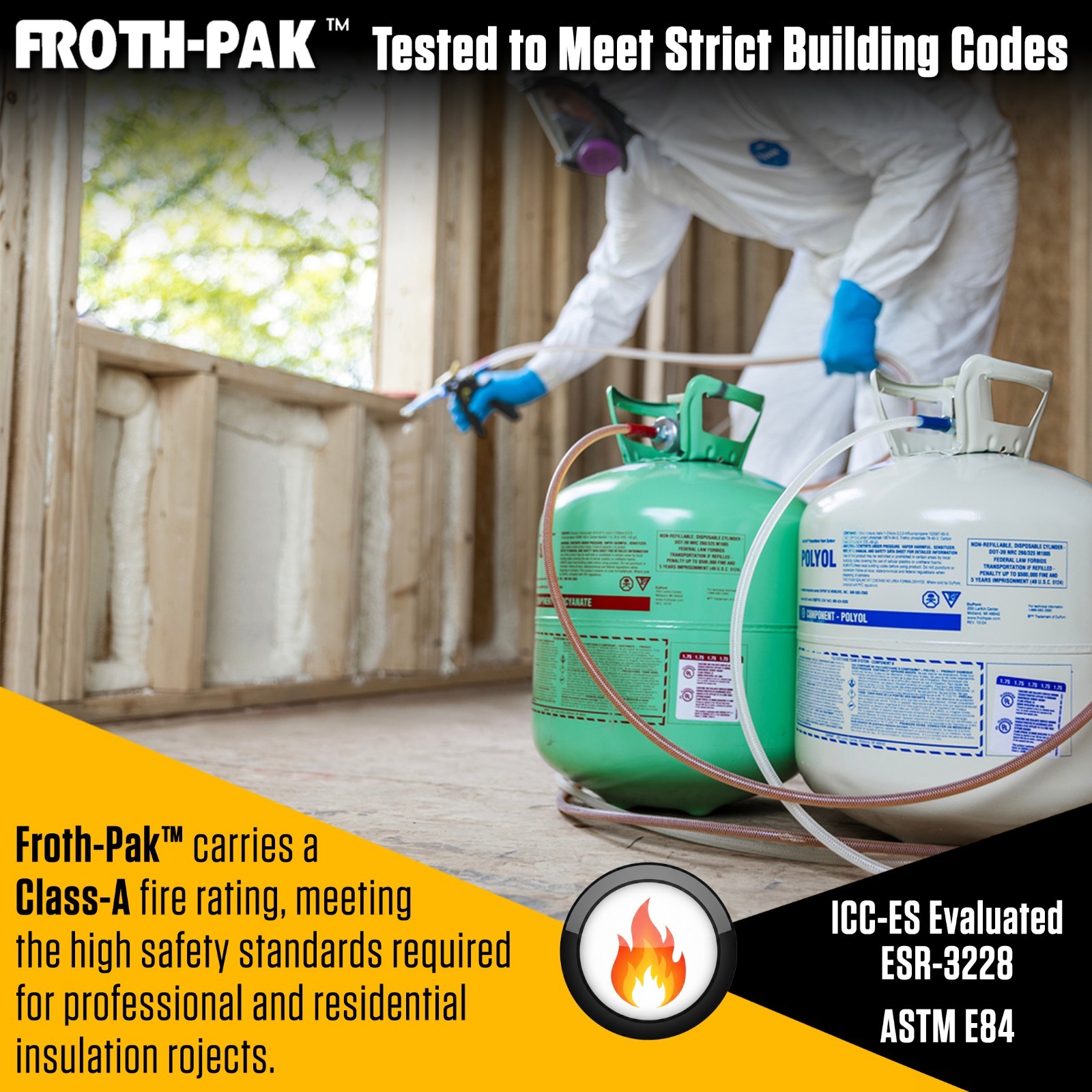 Froth-Pak 630 Spray Foam Insulation Kit, Class A Fire-Rated