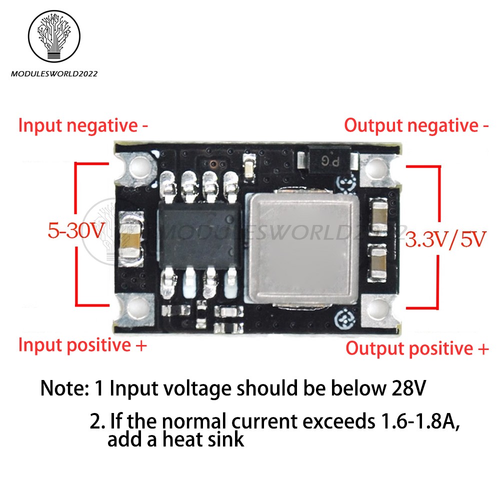 DC-DC 3A Mini Step-down Power Module Voltage Regulator 5-30V to 3.3V/5V/9V/12V