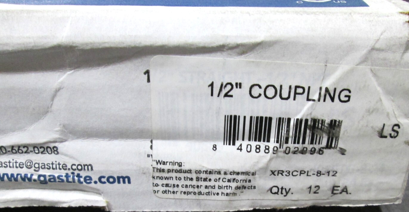 GASTITE FLASH-SHIELD XR3 1/2″ CSST COUPLING FITTING XR3CPL-8-12 FULL CASE