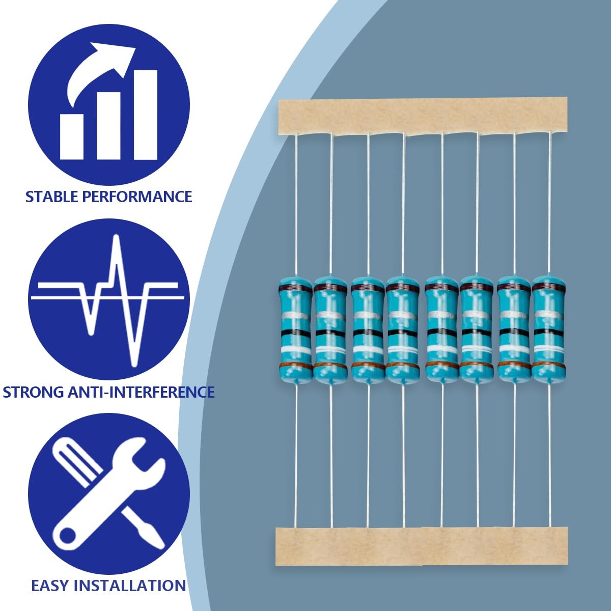 50 Pcs 2 Watt 1 Tolerance 3.9 Ohm Metal Film Resistor Resistance DIY 2W 3.9Ω