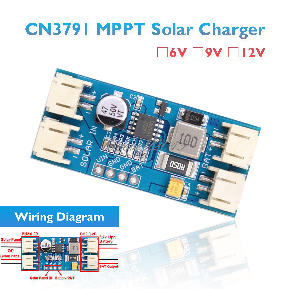 MPPT Solar Panel Regulator Controller Charger 6/9/12V CN3791 For Lithium Battery
