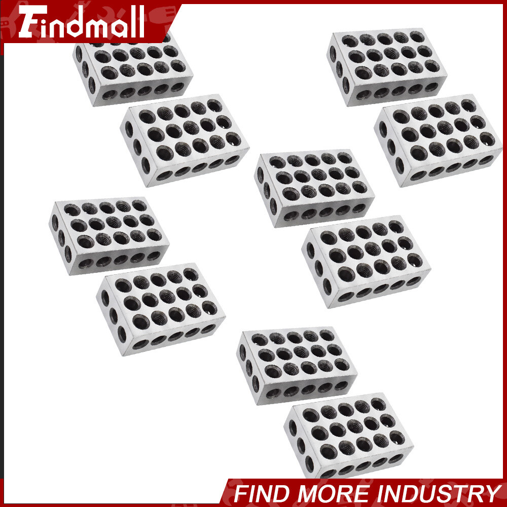 5 MATCHED PAIRS ULTRA PRECISION 1-2-3 BLOCKS 23 HOLES .0001″ MACHINIST 123