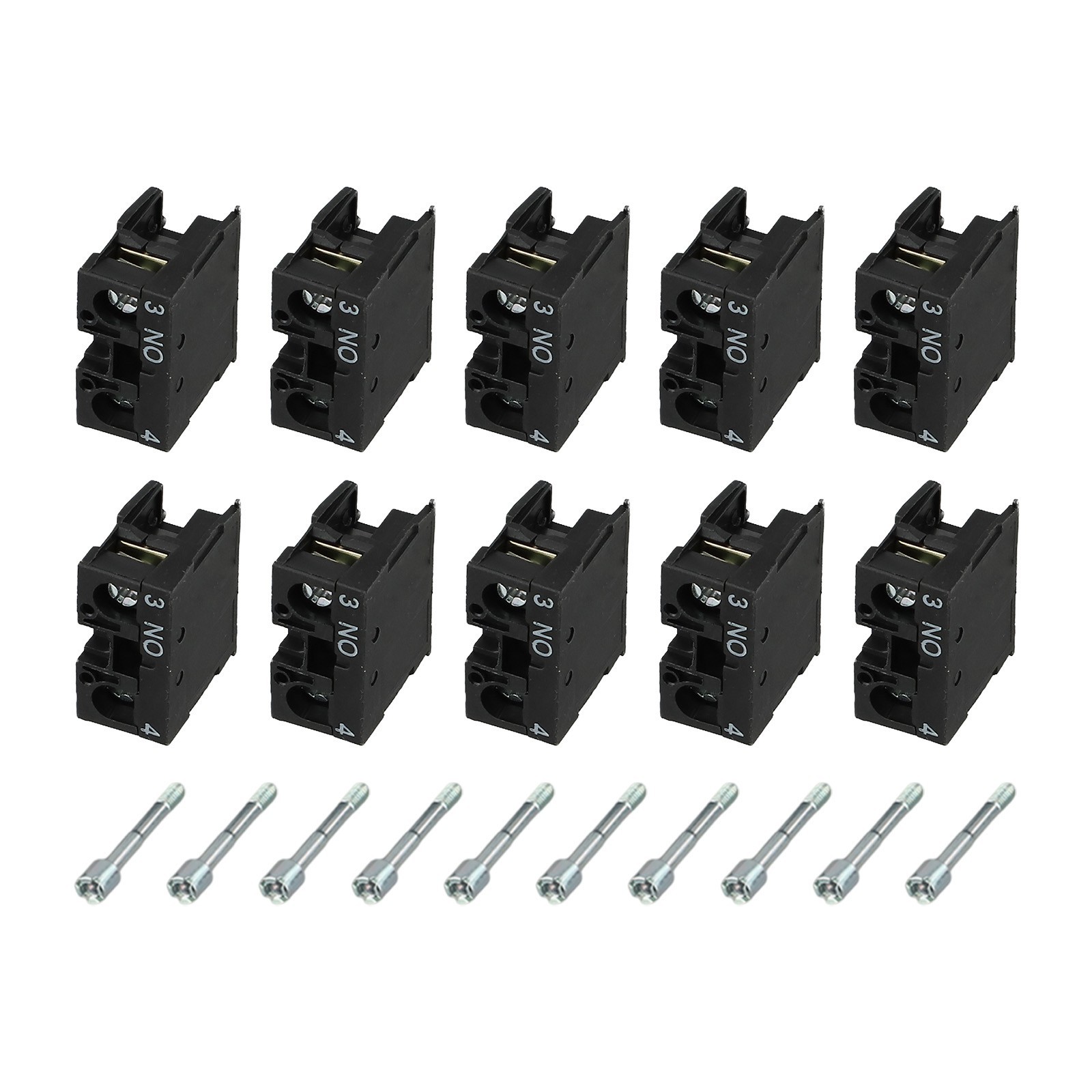 10PCS Push Button Switch Contact Block Snap in 10A 600V for Control Panels