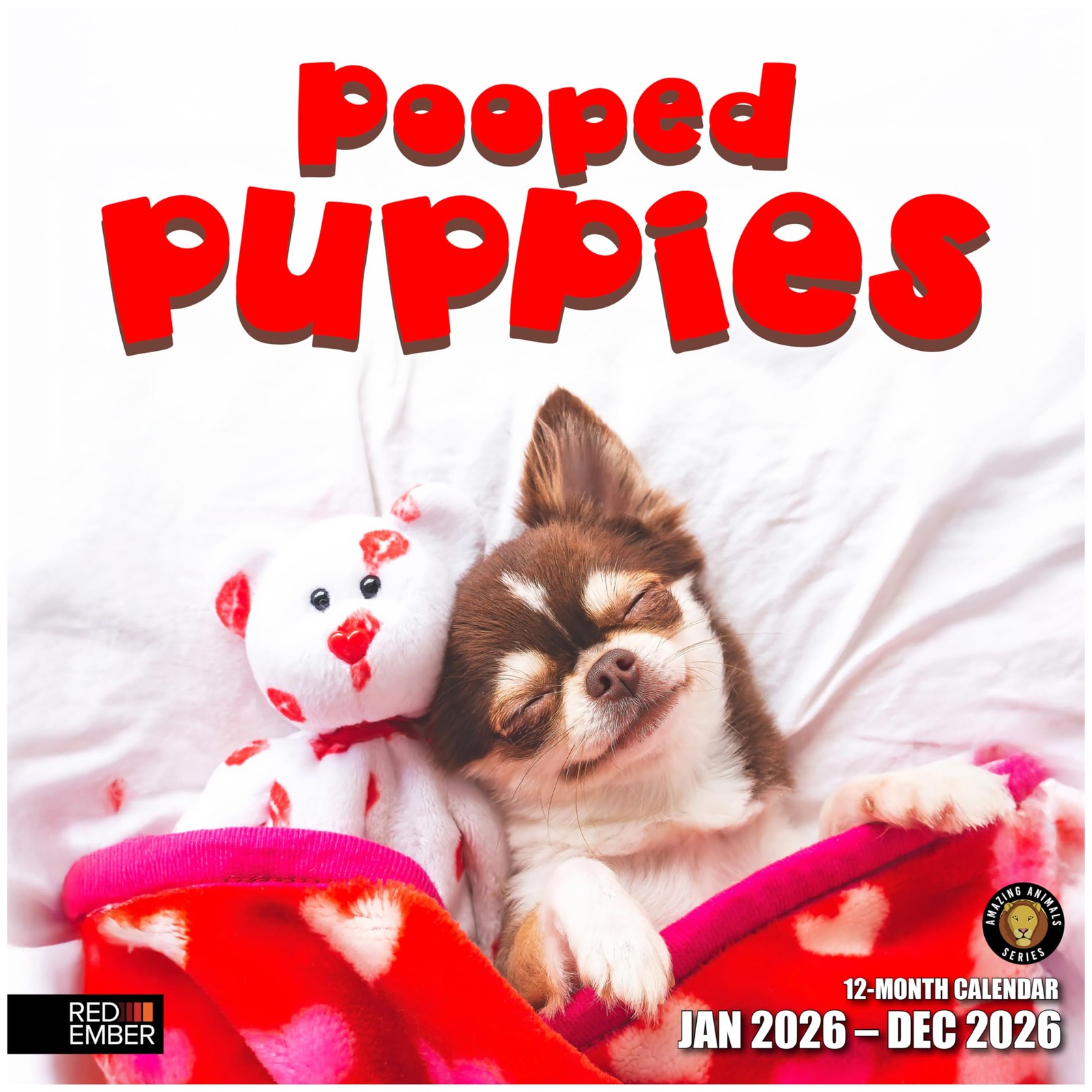 RED EMBER Pooped Puppies 2026 Wall Calendar 12 New 2026, 03