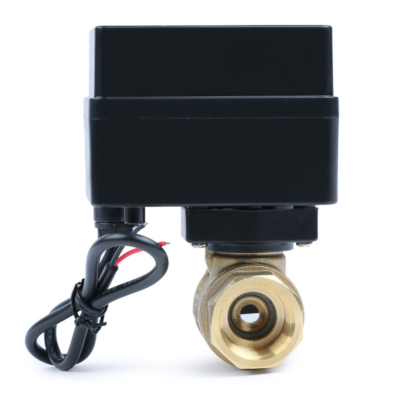 U.S. Solid Motorized Ball Valve with Indicator Lights 1/2 in Brass 9-36V N/C