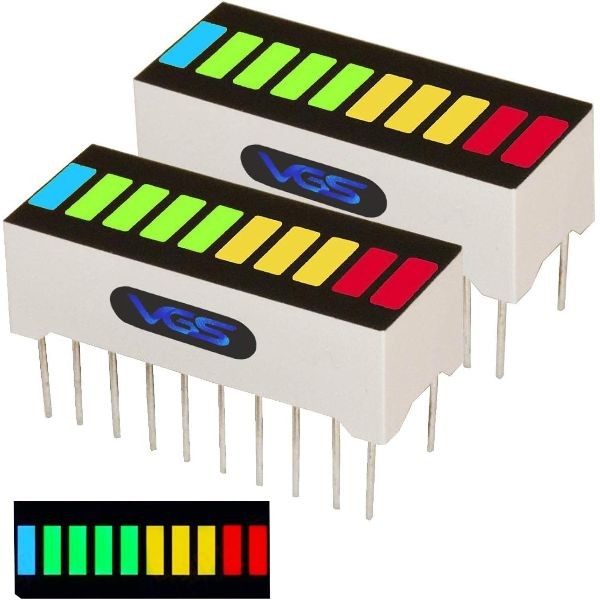 RGYB 10 Segment LED Bar Graph Display 4 Colors Red Yellow Green Blue LED Bar