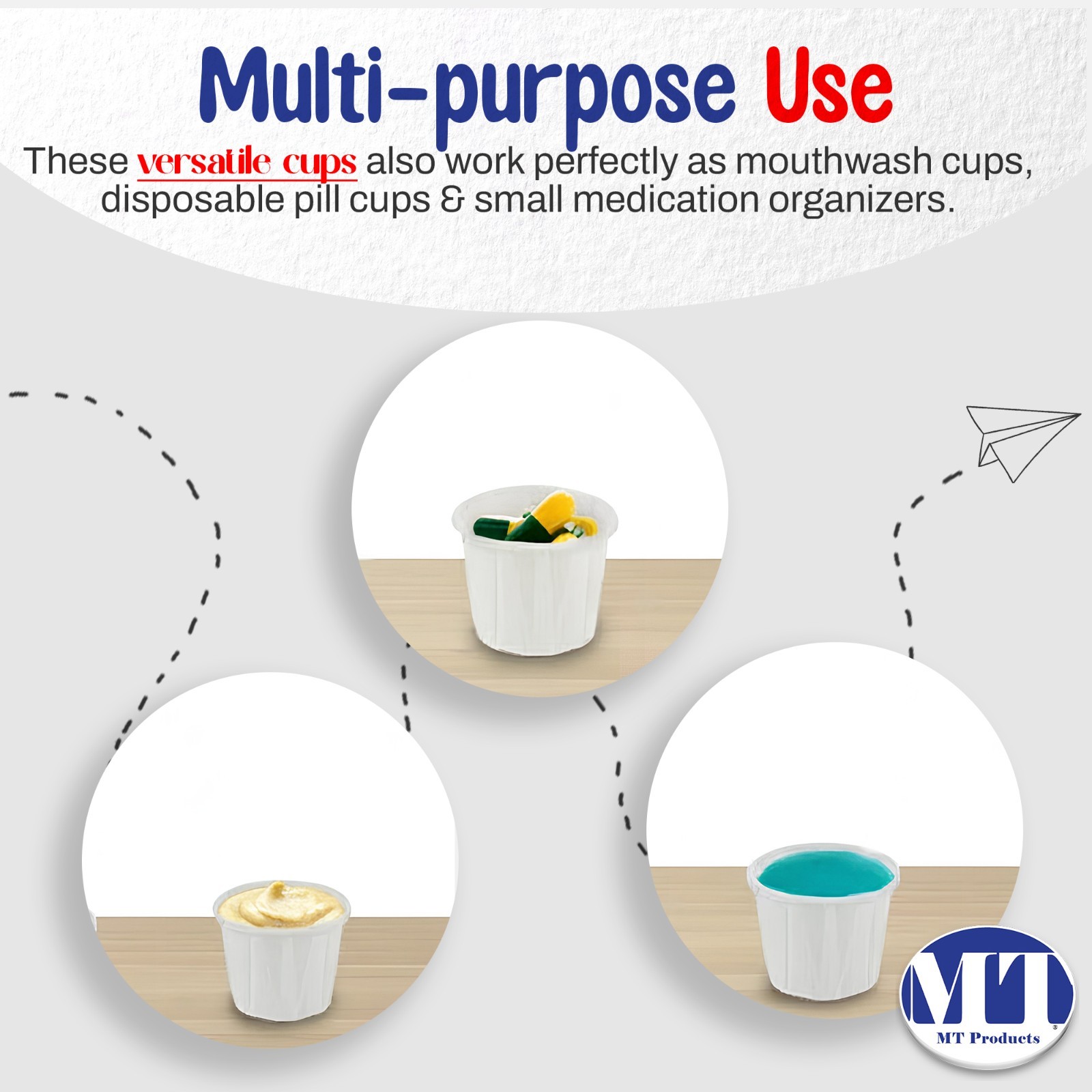 MT Products 1/2 oz Individual Paper Portion Cups/Condiment Cups – Pack of 450