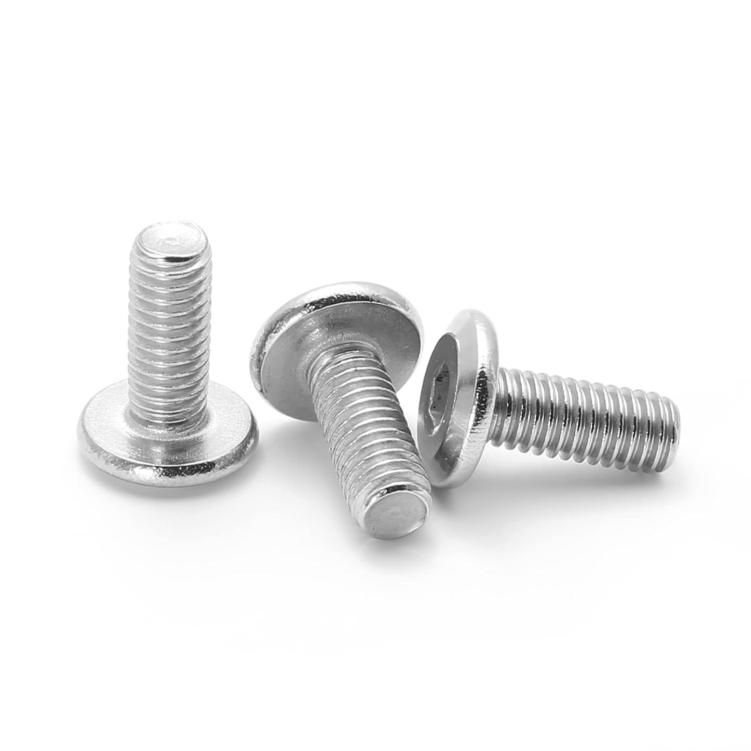 Biaungdo 60 Pcs M6x15mm Stainless Steel Flat Head Hex Socket Cap Bolts Screws Co