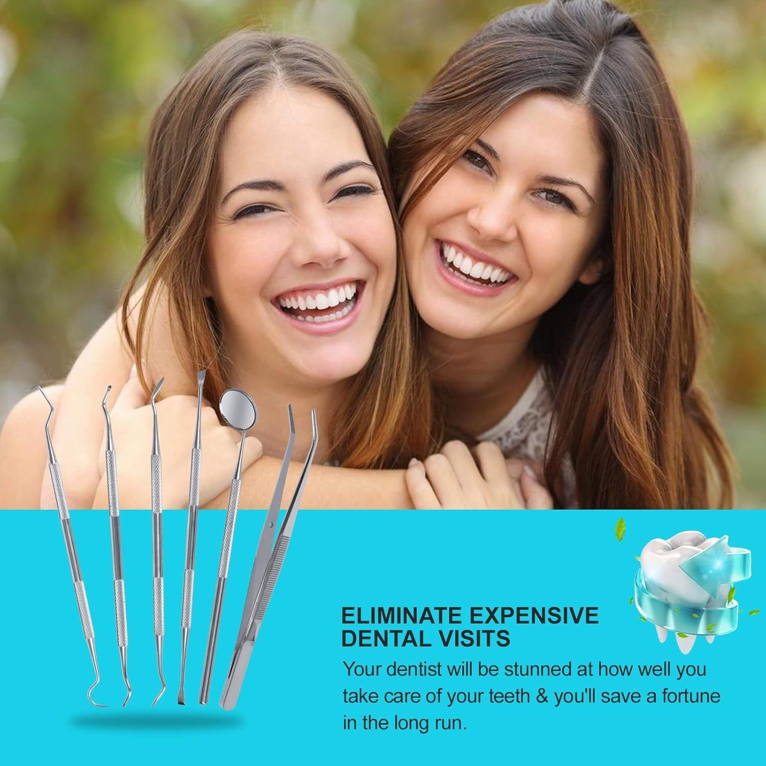 Dental Tools, 6-Pack Stainless Steel Teeth Cleaning Kit – Dental Scraper, Pic…