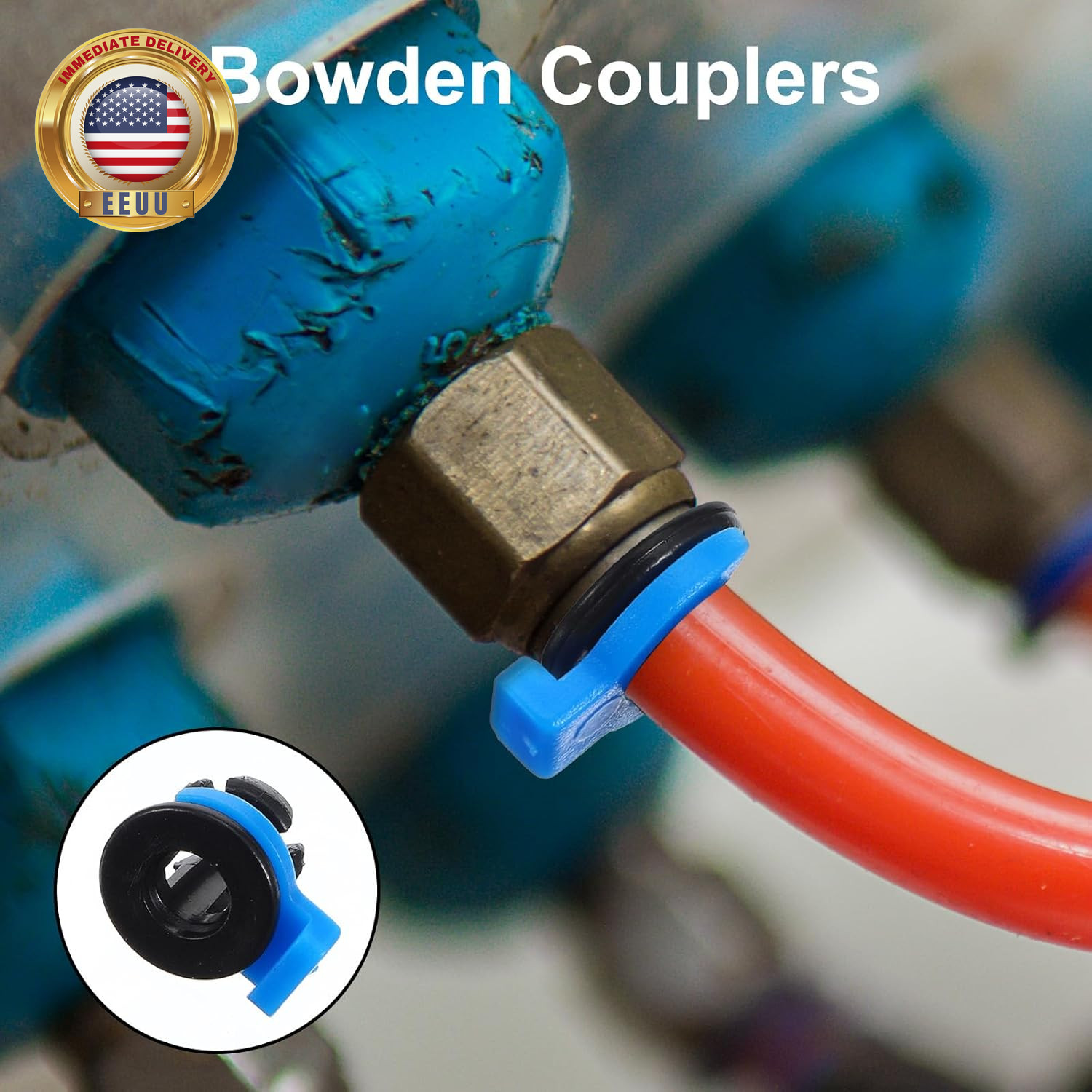 20Pcs Bowden Tube Coupler Collet Clamp Clip Bowden Collet and Clip Set Od 4Mm Co
