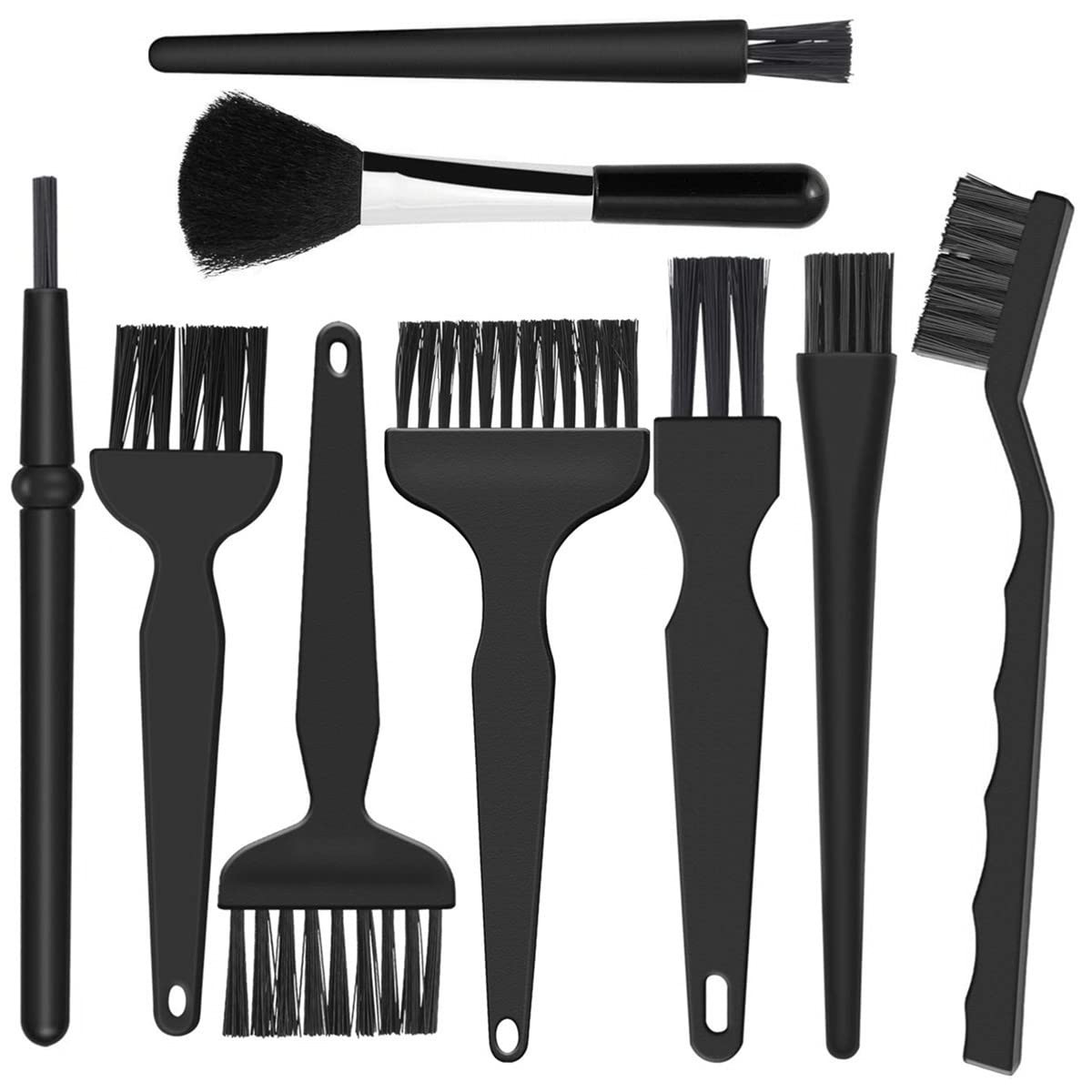 9 in 1 Anti Static Brushes Small Cleaning Kit Multi-Purpose Small, Black