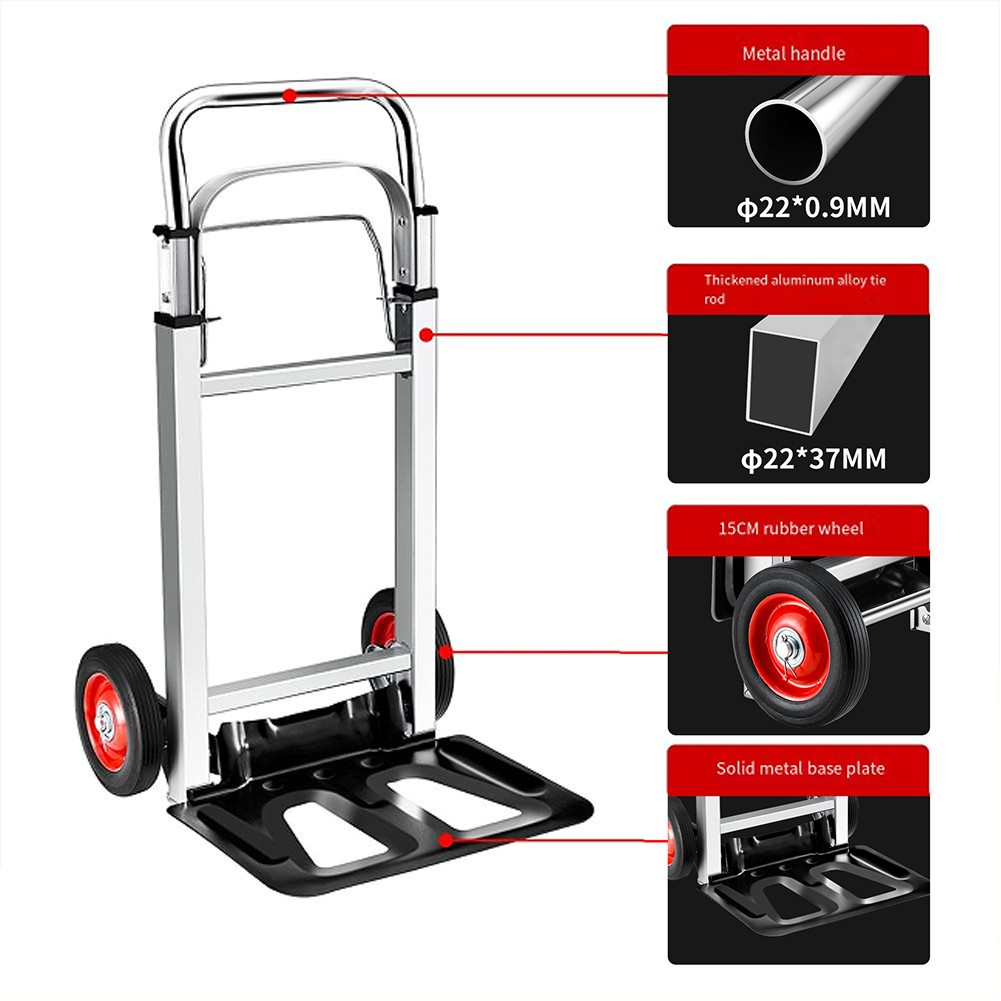 400 Lbs Aluminum Hand Truck 2 in 1 Heavy Duty Convertible Folding Dolly Cart USA