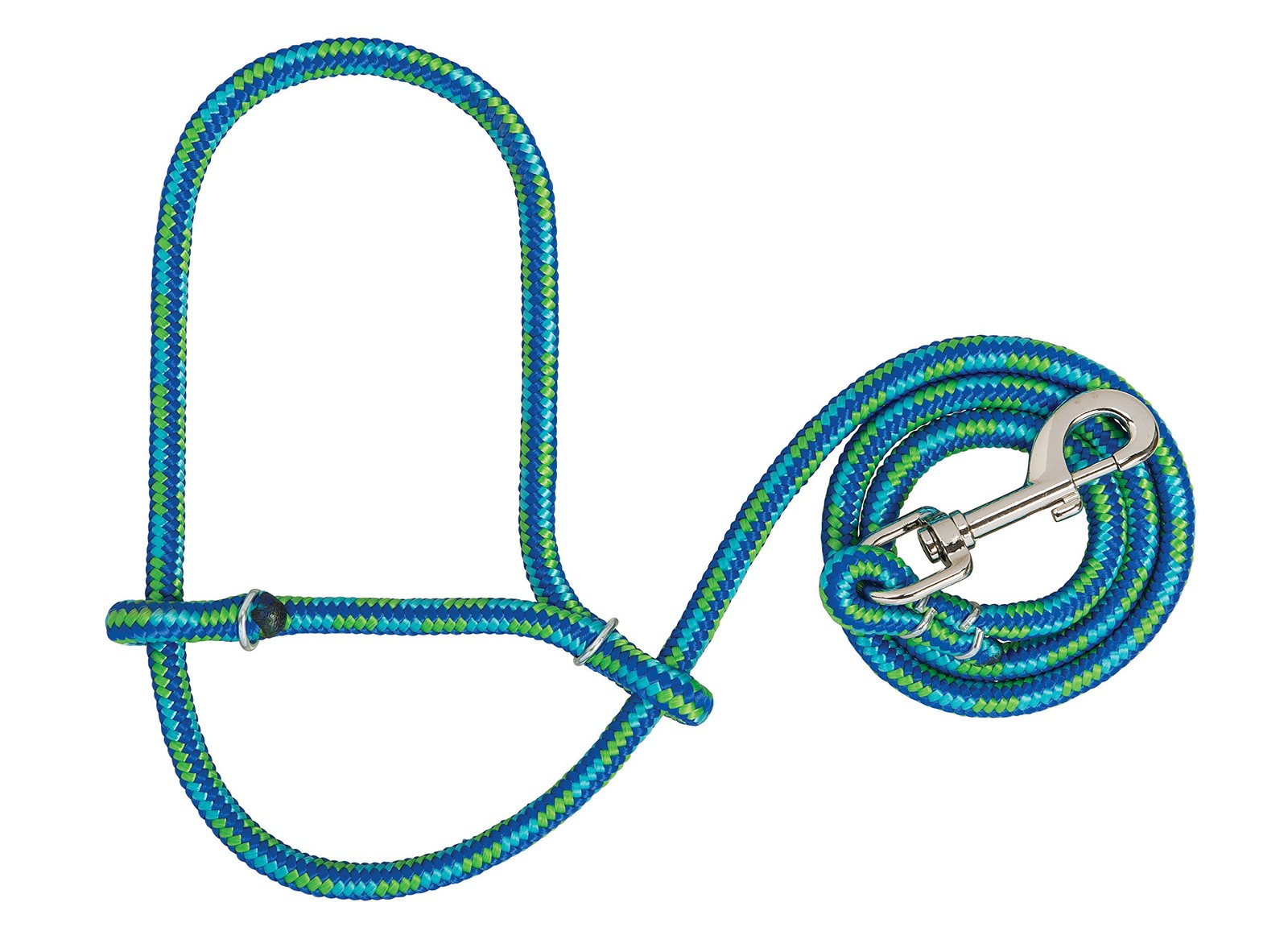 Weaver Leather Livestock Poly Rope Sheep Halter with Snap, Lime/Hurricane Blu…