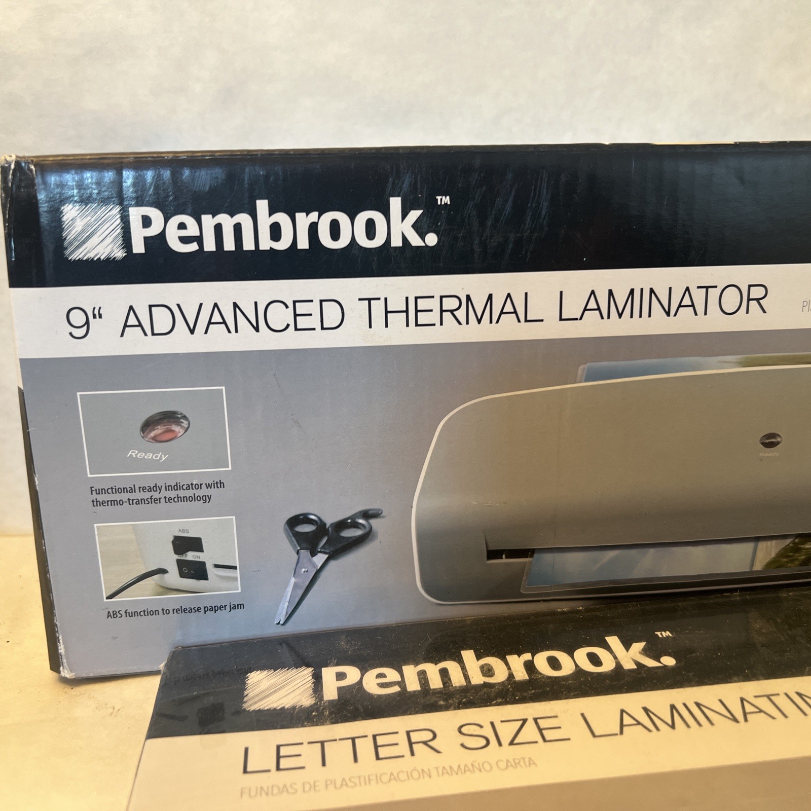 Pembrook 9″ Advanced Thermal Laminator & 2 Pks Letter Laminating Pouches 80 Pc