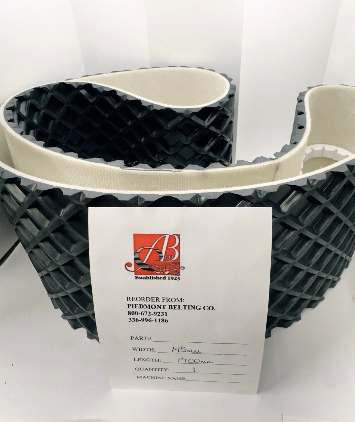 Industrial Checker Pattern Conveyor Belt Diamond Piedmont Belting 145mm x 1700mm