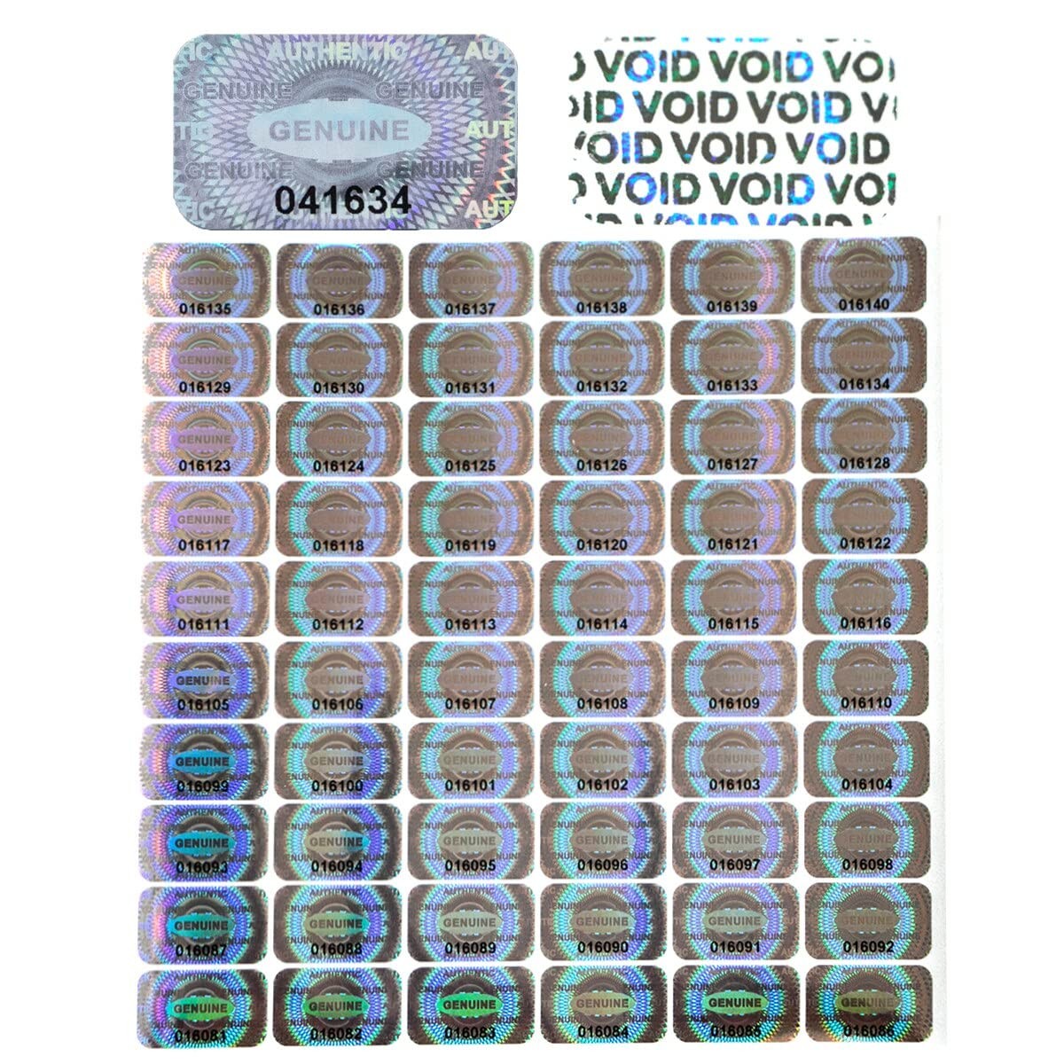 dose not apply 300 Pcs Authentic Hologram Labels/Stickers 300PCS, Silver