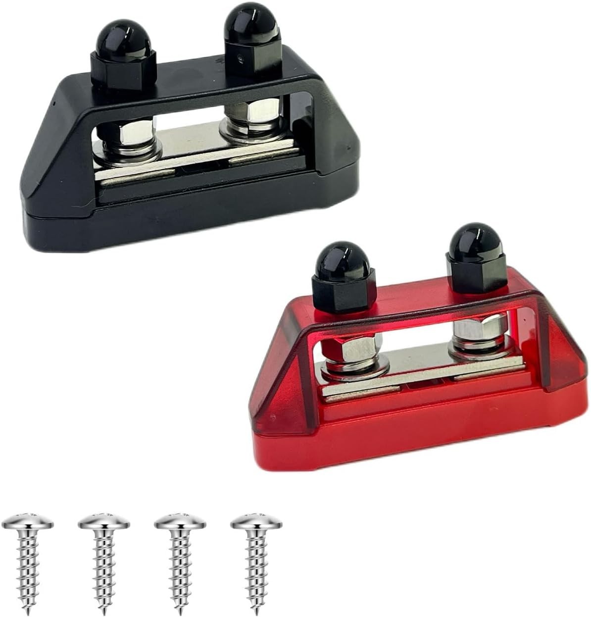 2-Pack 5/16″ M8 Dual Stud Bus Bar 12-48V Distribution Block | Heavy Duty Batt…