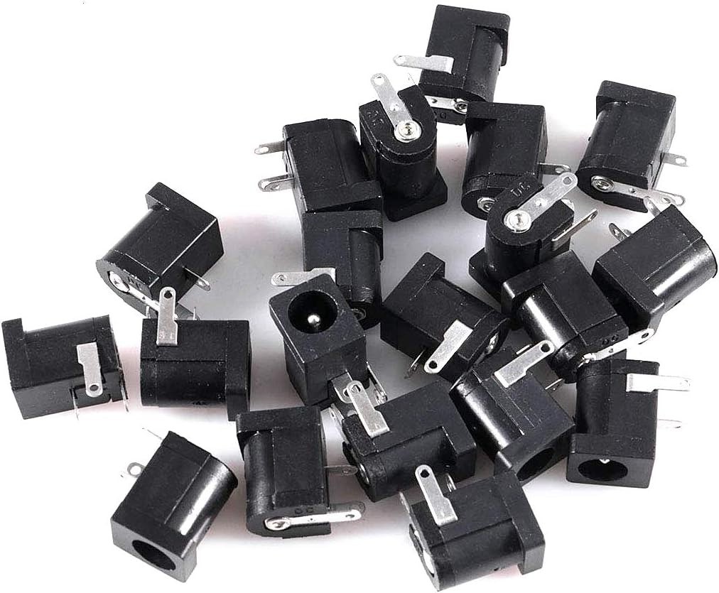 20pcs 3 Pin DC Power Connector PCB Mount Female Plug Jack DC005 5.5×2.1mm