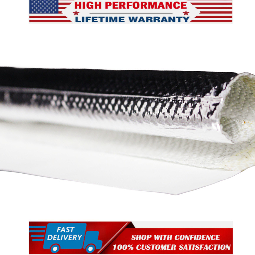 Self Closed Aluminized Sleeve Heat Shield Protection for Wires Cables Lines Hose