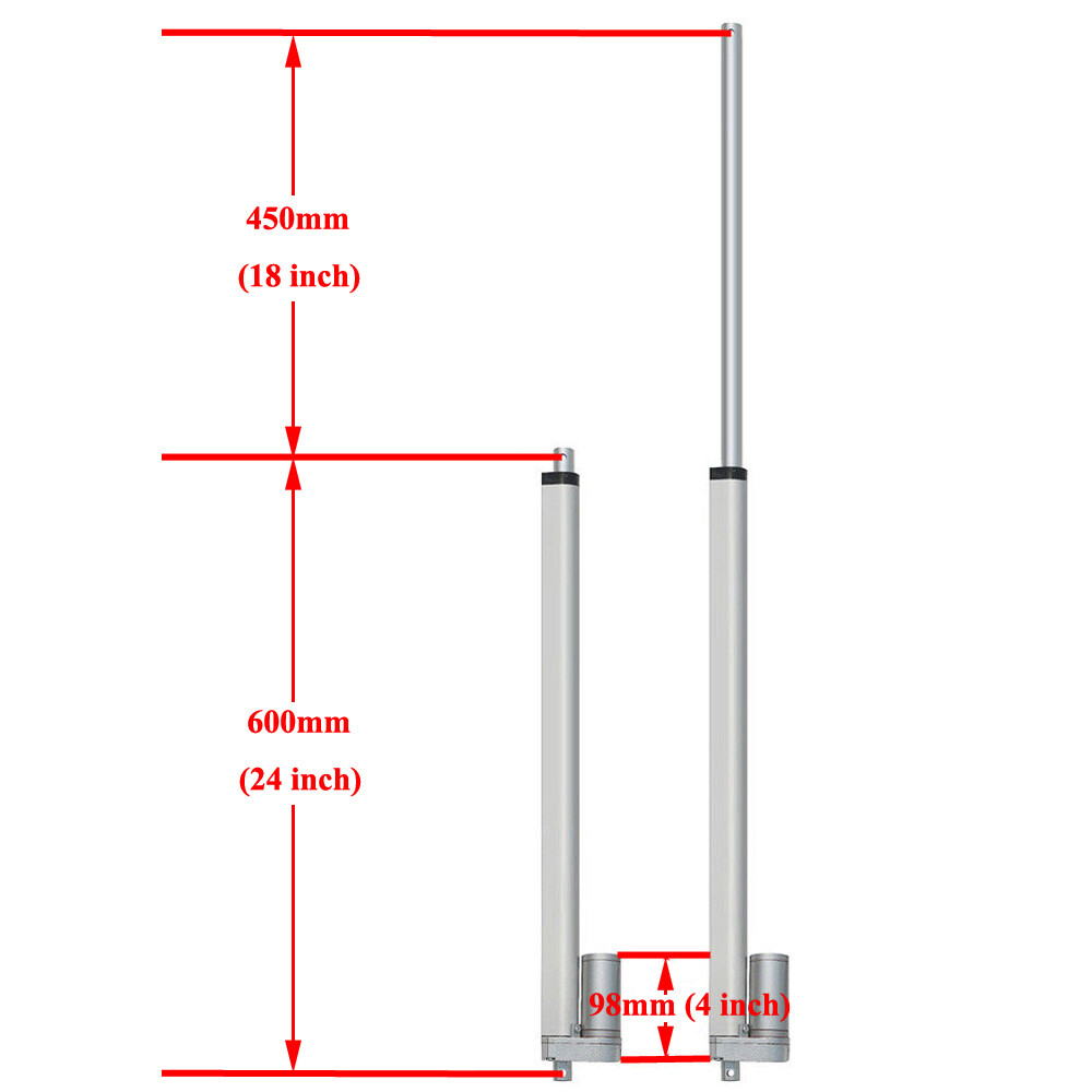 1500N 18″ Linear Actuator 330lbs 12V Motor for 100W Solar Panel Tracking Tracker