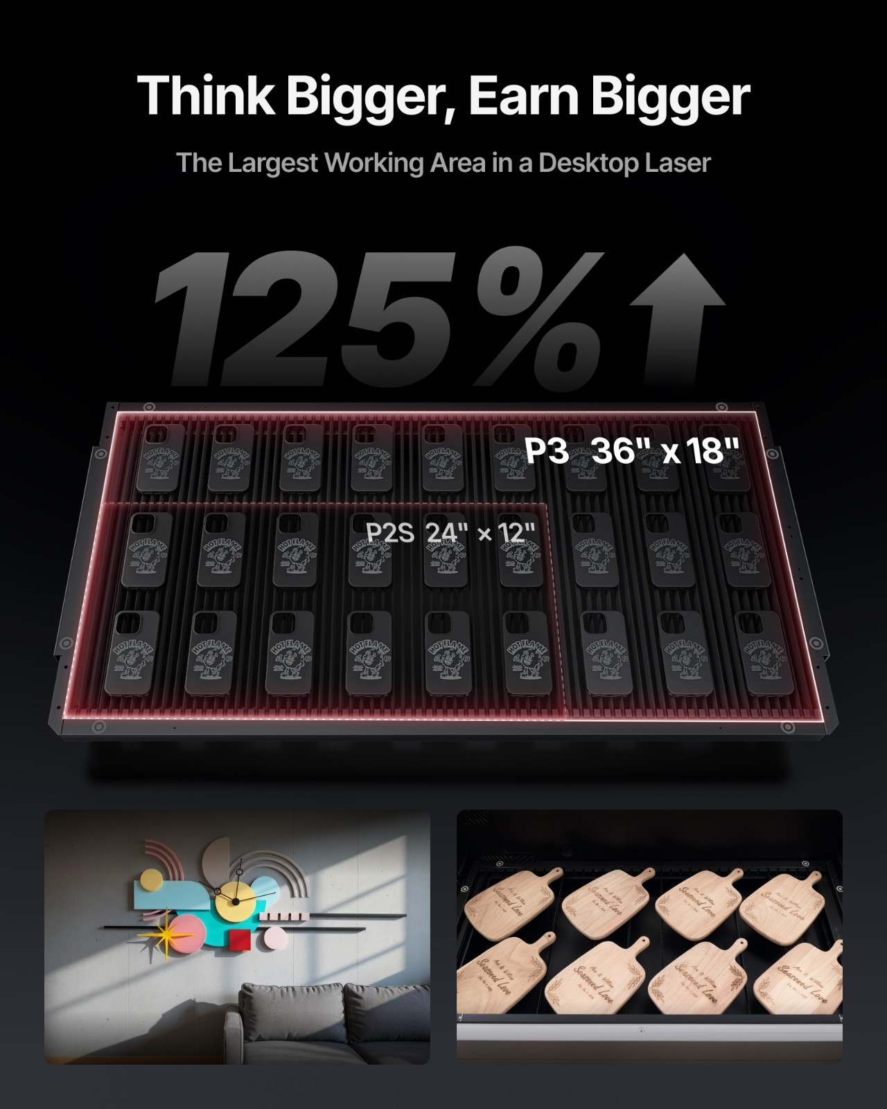 xTool P3 Laser Engraver and Cutter, Class I Laser Engraver 80W Laser Output