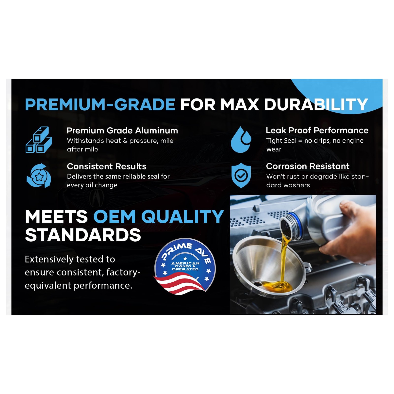 Oil Drain Plug Gasket Crush Washer – 18mm Aluminum Crush Washers for Leak Proof