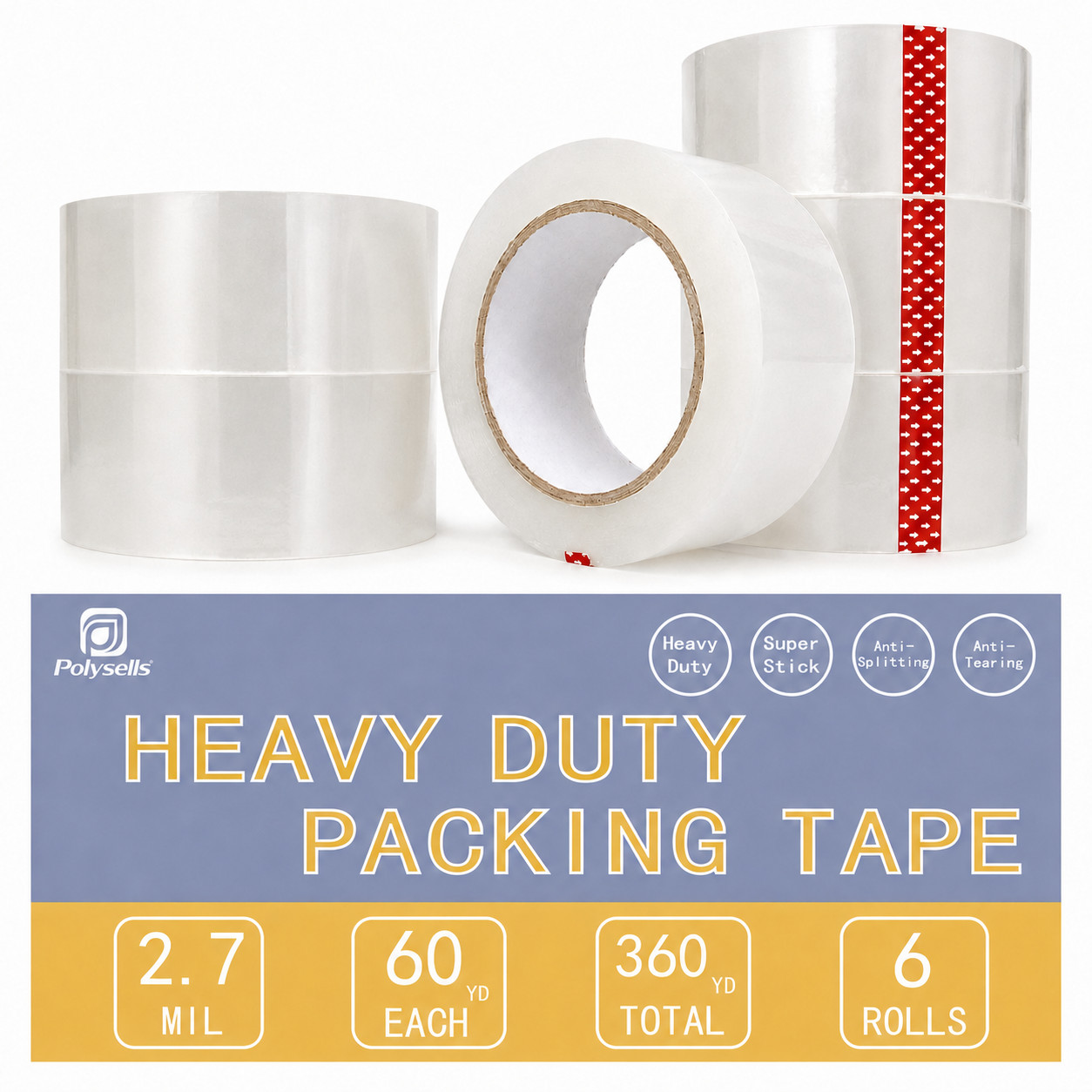 2 Mils Packing Shipping Tape 1.88“ x 110 Yards Carton Sealing Clear Packing Tape