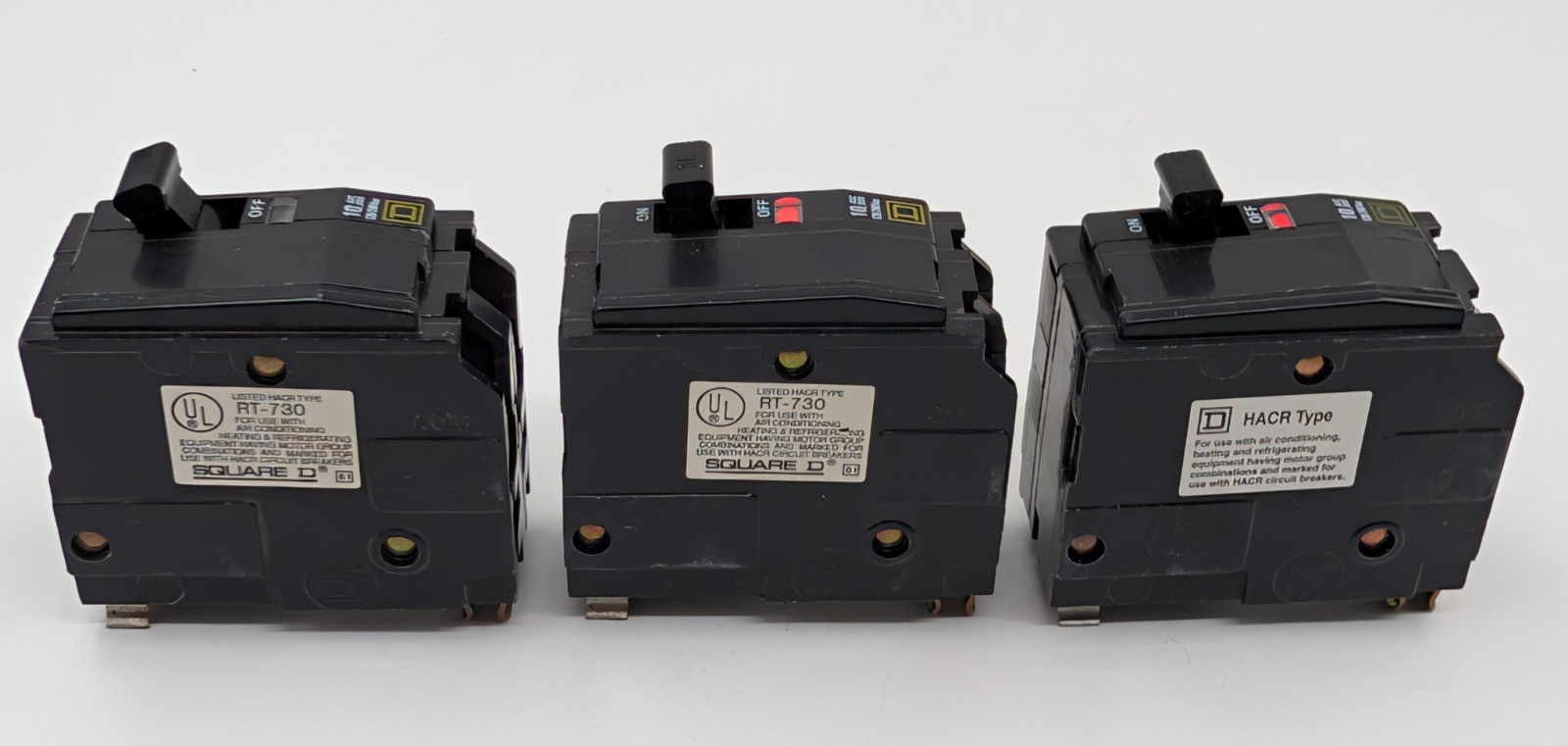 Square D QO230 30 AMP 2 Pole Yellow Face Breakers – Set of Three