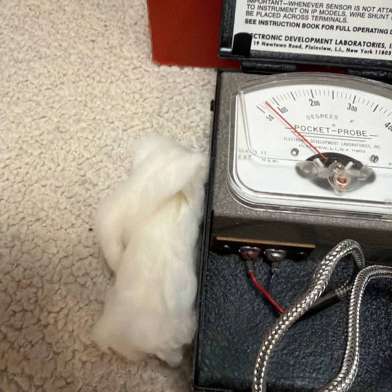 Vintage EDL Pocket-Probe Pyrometer Series II Model IP 50-400°F USA Box Manual