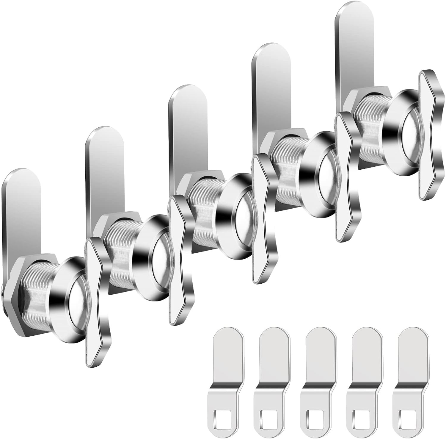 5/8 Inch Thumb Operated Offset Cam Lock, 5Pcs Keyless Compartment for RV, Cabine
