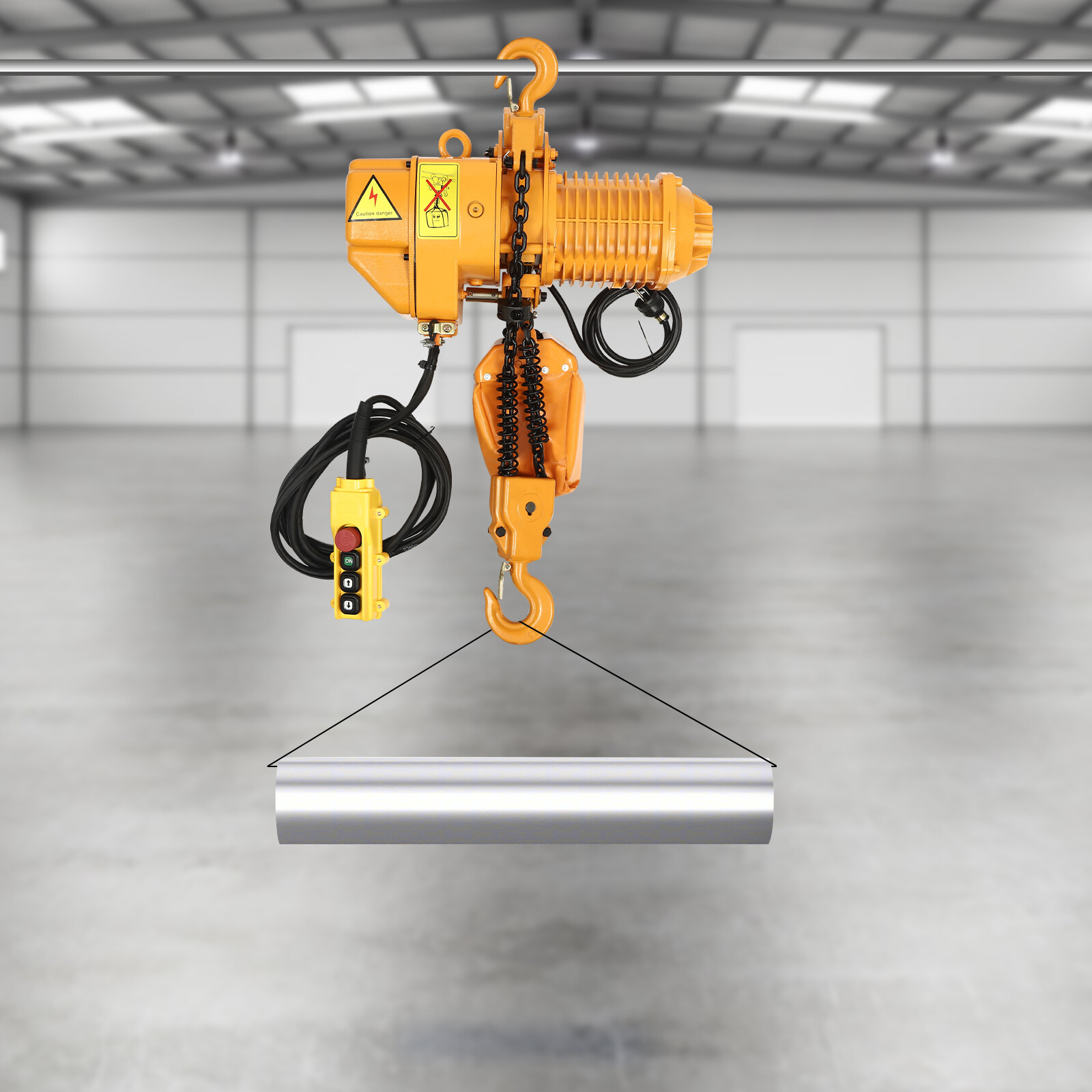 110V 1.6KW 2204LBS 1Ton Electric Chain Hoist Single Phase Hoist Crane 10FT Chain