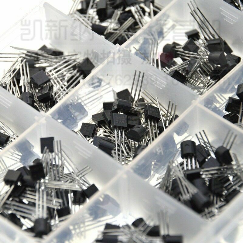 Portable 600pc 15Value NPN PNP Transistor TO-92 Assortment Kit Set With Box