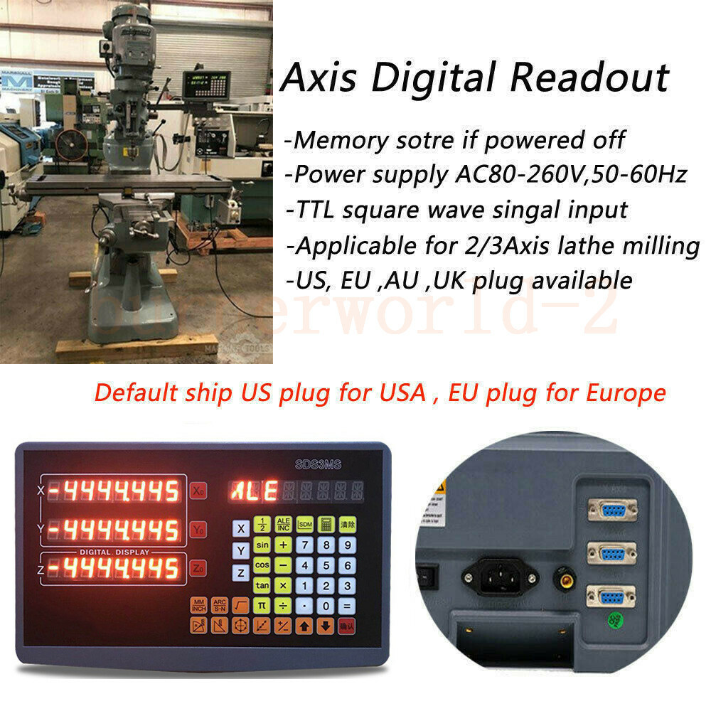 1μm TTL Linear Scale Encoder Grinder Kit 2/3 Axis High Precision Digital Readout