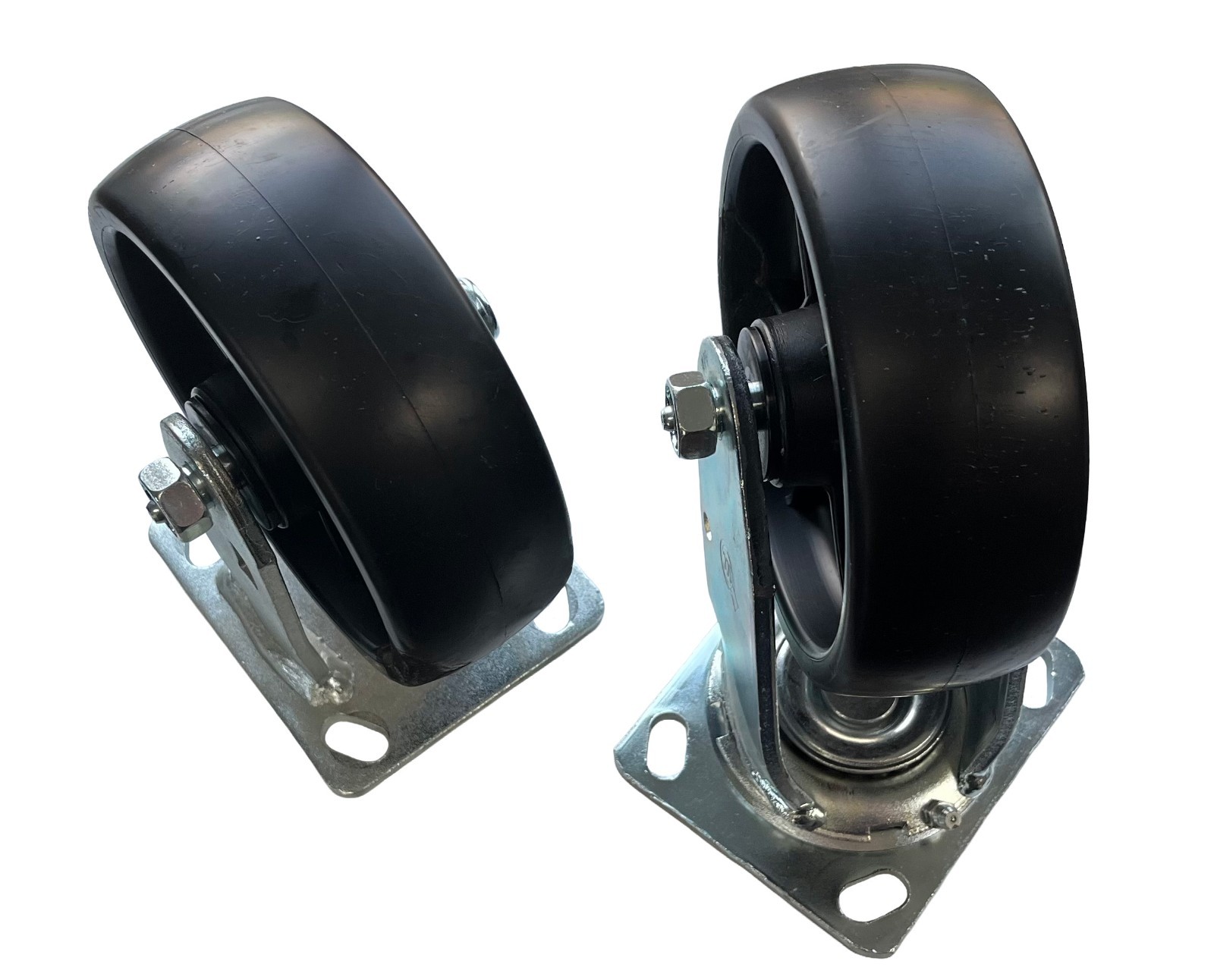 6″ x 2″ Heavy Duty Polyolefin Casters 700lb/ea (2 Rigid & 2 Swivel)
