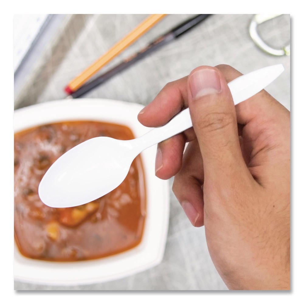 SOLO S6OW Style Setter Medium Weight Teaspoon Cutlery – White (1000/Carton) New