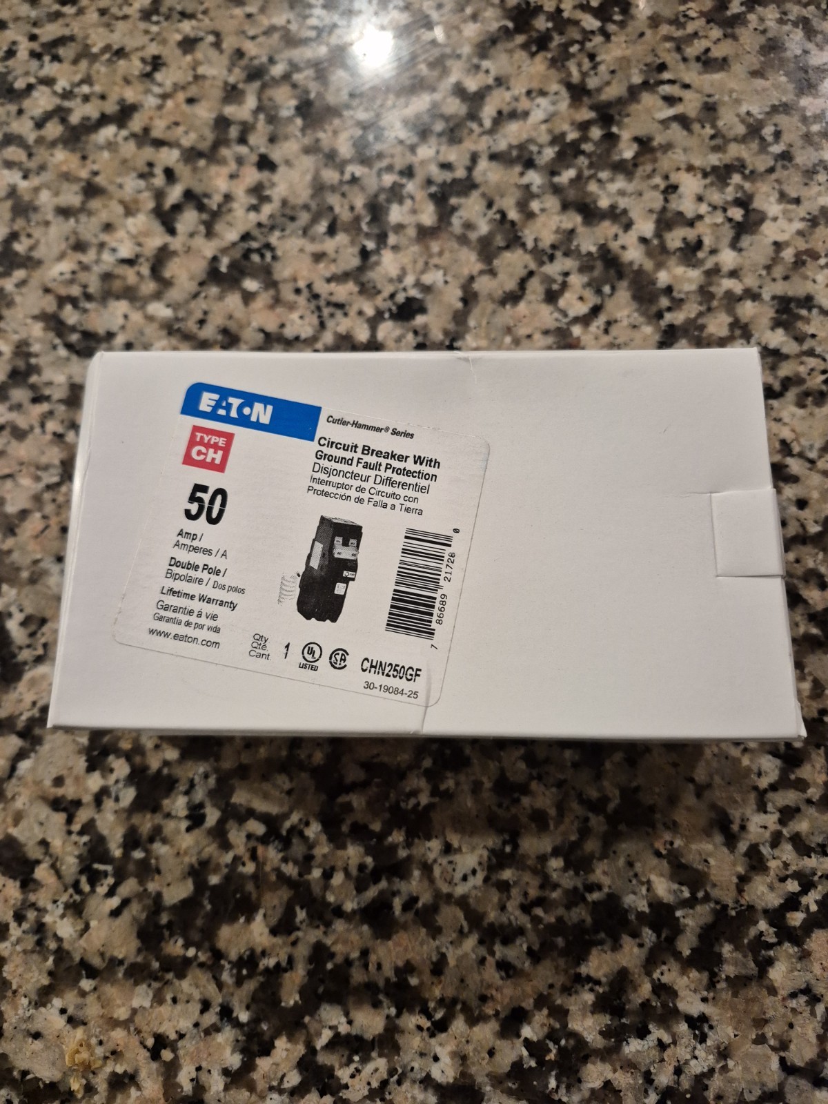 Eaton CHN250GF Type Ch 50-Amp Circuit Breaker With Ground Fault Protection