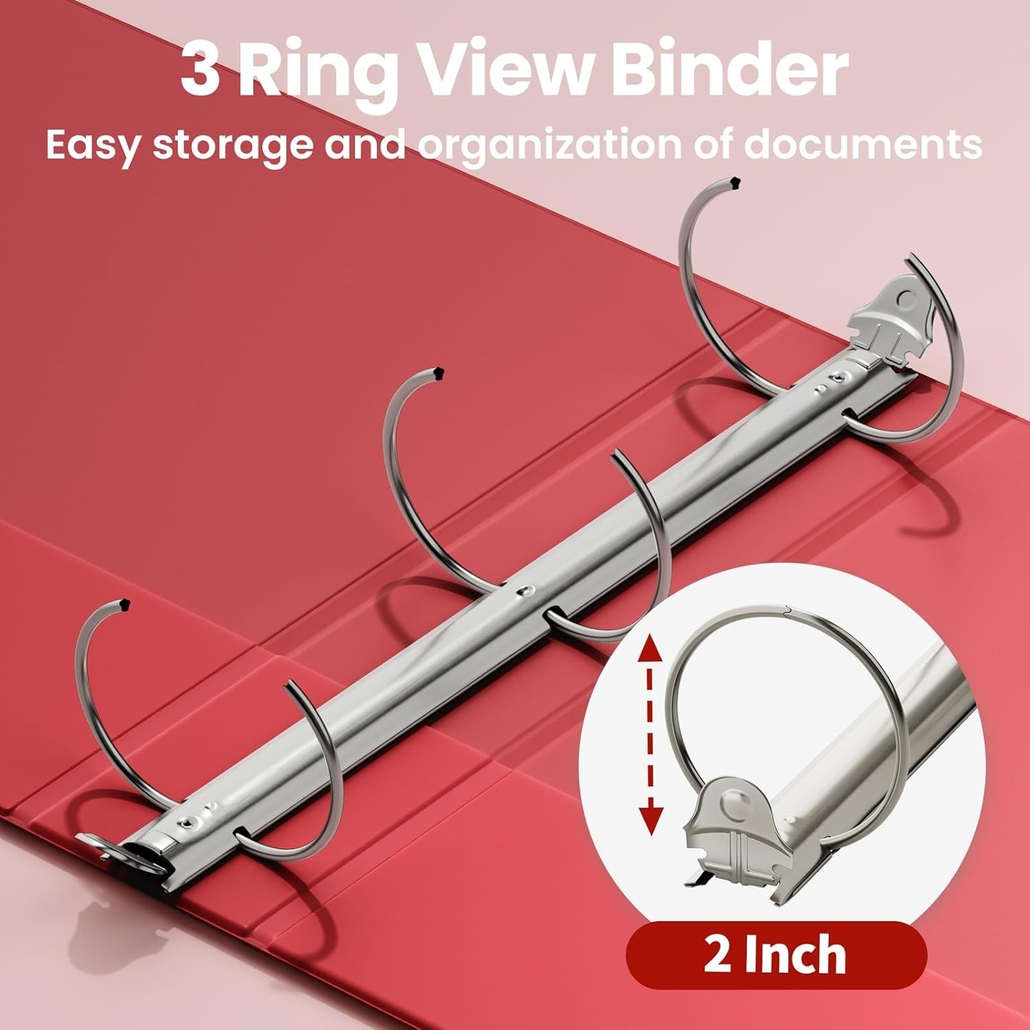 Binders 2 Inch 3 Ring 4 Pack, 2″ Classic 4-Color Binder Set 8.5×11 Inches for…