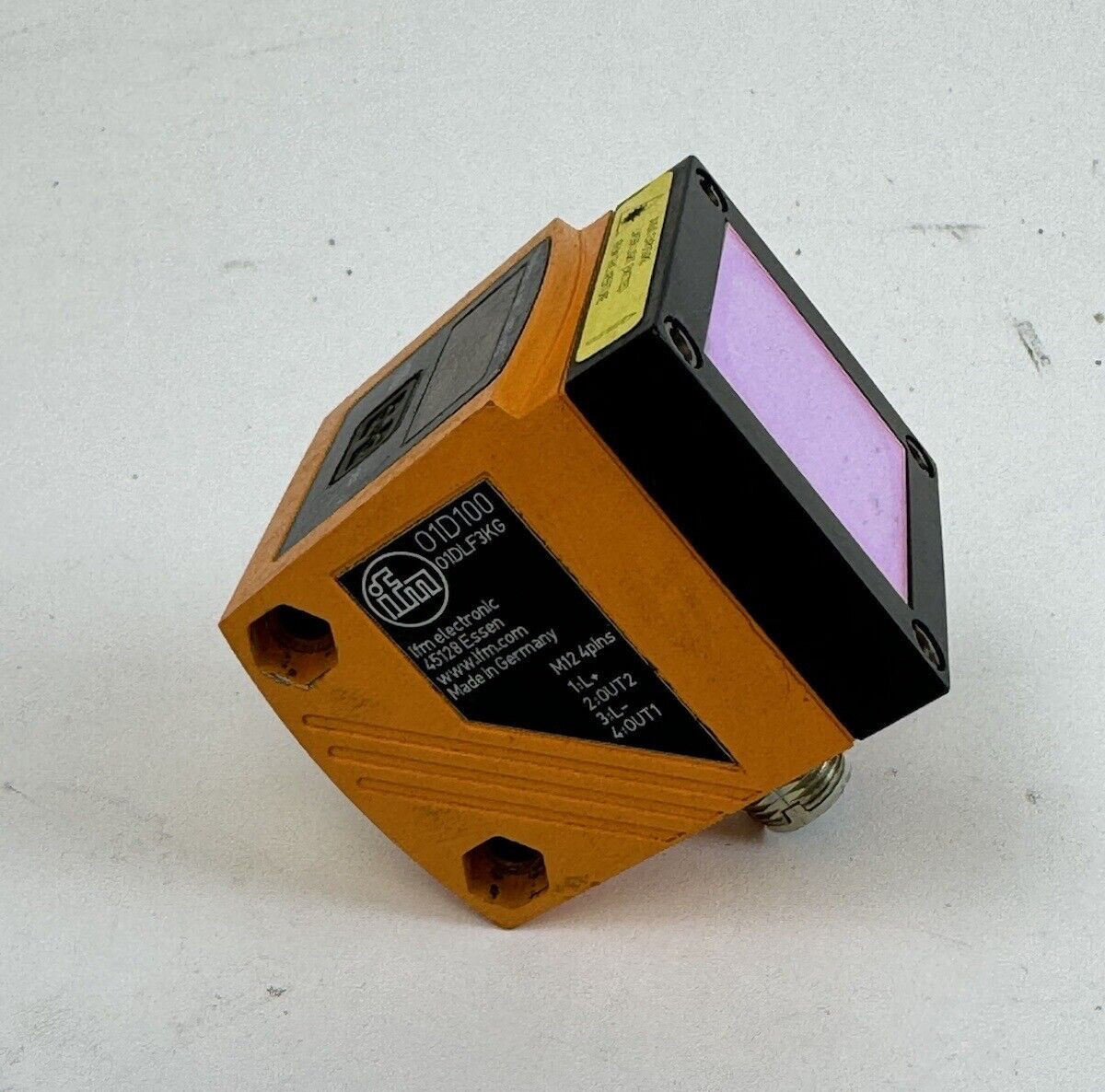 IFM – 01D100 – 01DLF3KG – LASER DISTANCE SENSOR – RANGE: 0.2-10 M, 30VDC, 4 PIN