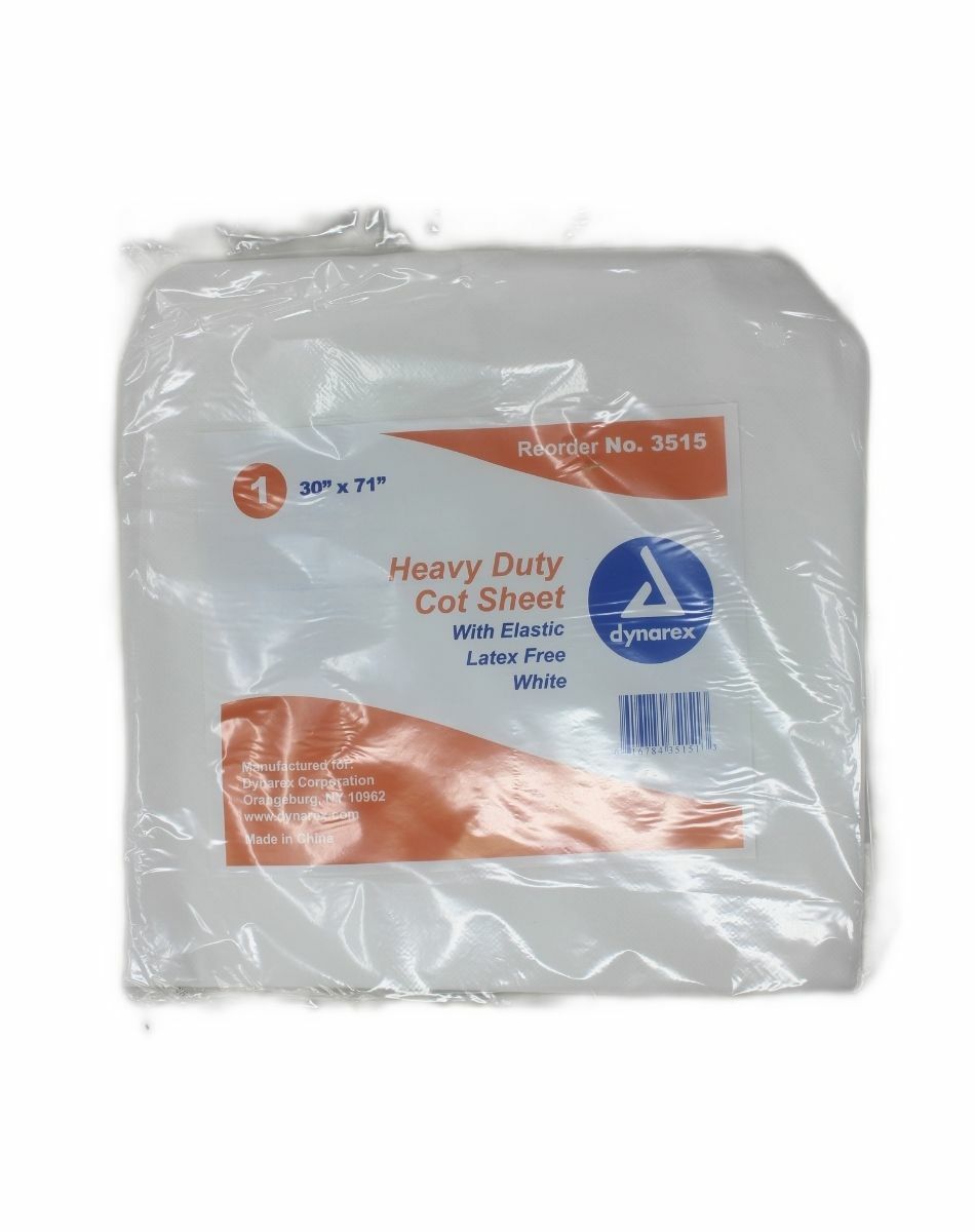 Dynarex 3515 Heavy Duty Cot Sheet with Elastic 30″ X 71″