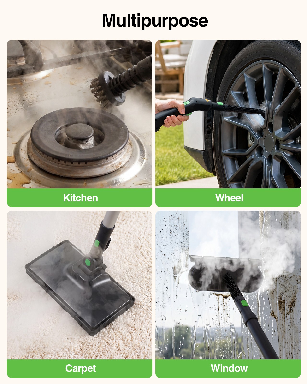 Taskstar 1500w Powerful High Pressure Steam Cleaner for Deep Cleaning 22 Tools